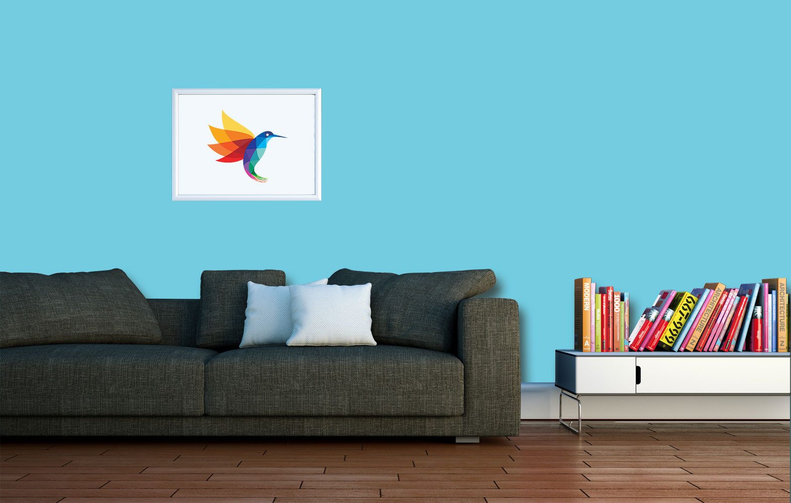 RyFo Colors Wand- und Deckenfarbe Seidenlatex Trend Blautöne, 1 L reicht für ca. 8 m², Hohe Reinigungsfähigkeit,diffusionsfähig,strukturerhaltend,geruchsarm