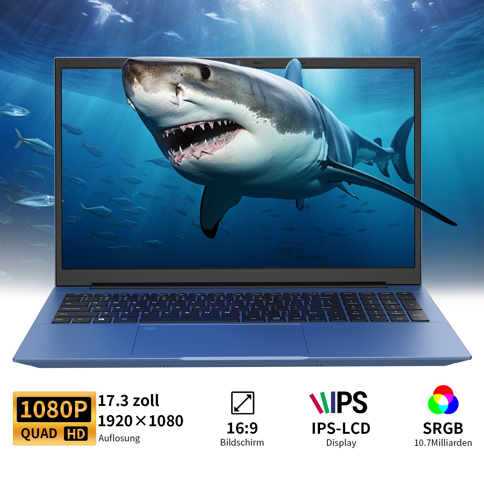 LONGEVINCE Full HD Business-Notebook, 16GB RAM Notebook (43,94 cm/17.3 Zoll, Intel Core i5-1038NG7, Intel UHD Graphics-Serie, 16 GB, 960 GB SSD, Wi-Fi 6, BT 5.0, 2-MP-Webcam)