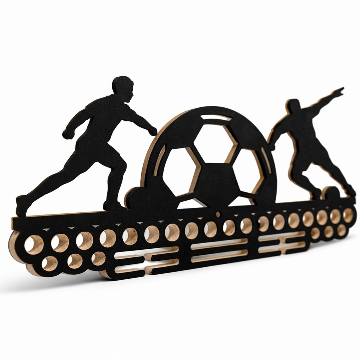 Jungengel Wandbild Fußball Wanddeko Wandbild Sportzimmer Kinderzimmer Fußballfan MDF, (Einzelartikel, 1 St), Sportliche Fußball Wanddekoration aus 6 mm MDF