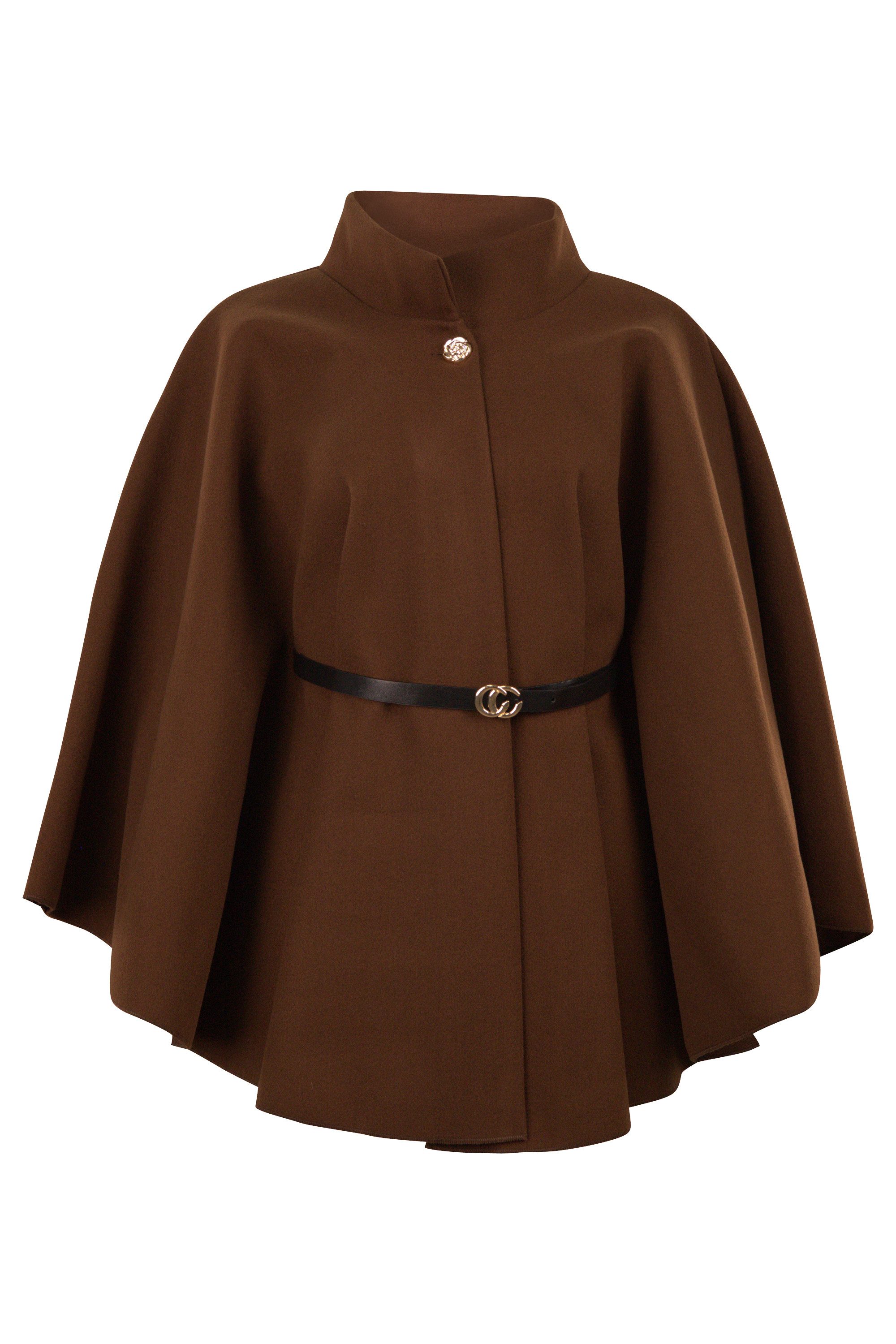 malito more than fashion Kurzmantel Cape mit Gürtel 4570 eleganter Cape-Poncho mit Gürtel Einheitsgröße