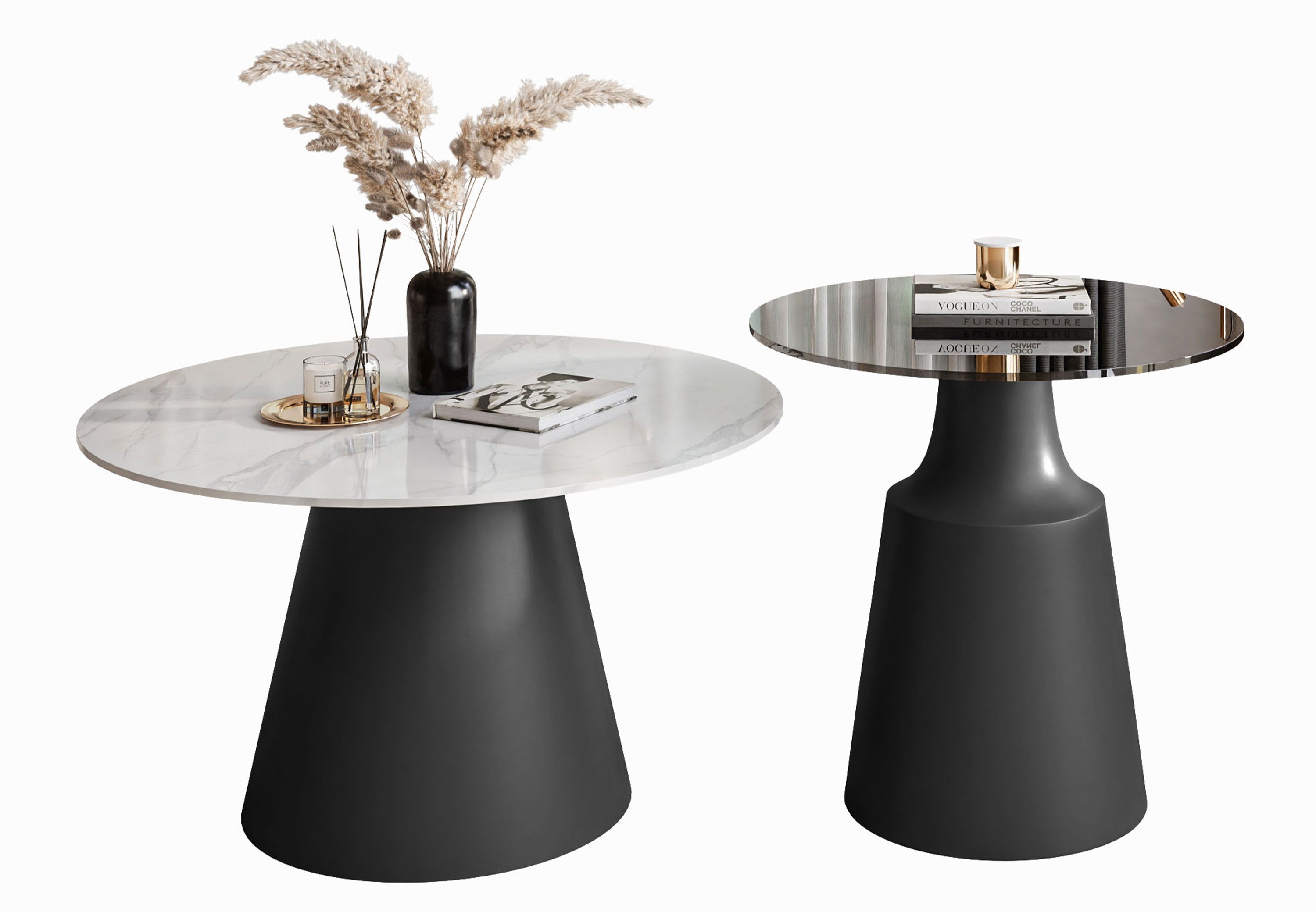 Lookway Couchtisch CHANTELLE 2in1 eleganter Runder günstig online kaufen