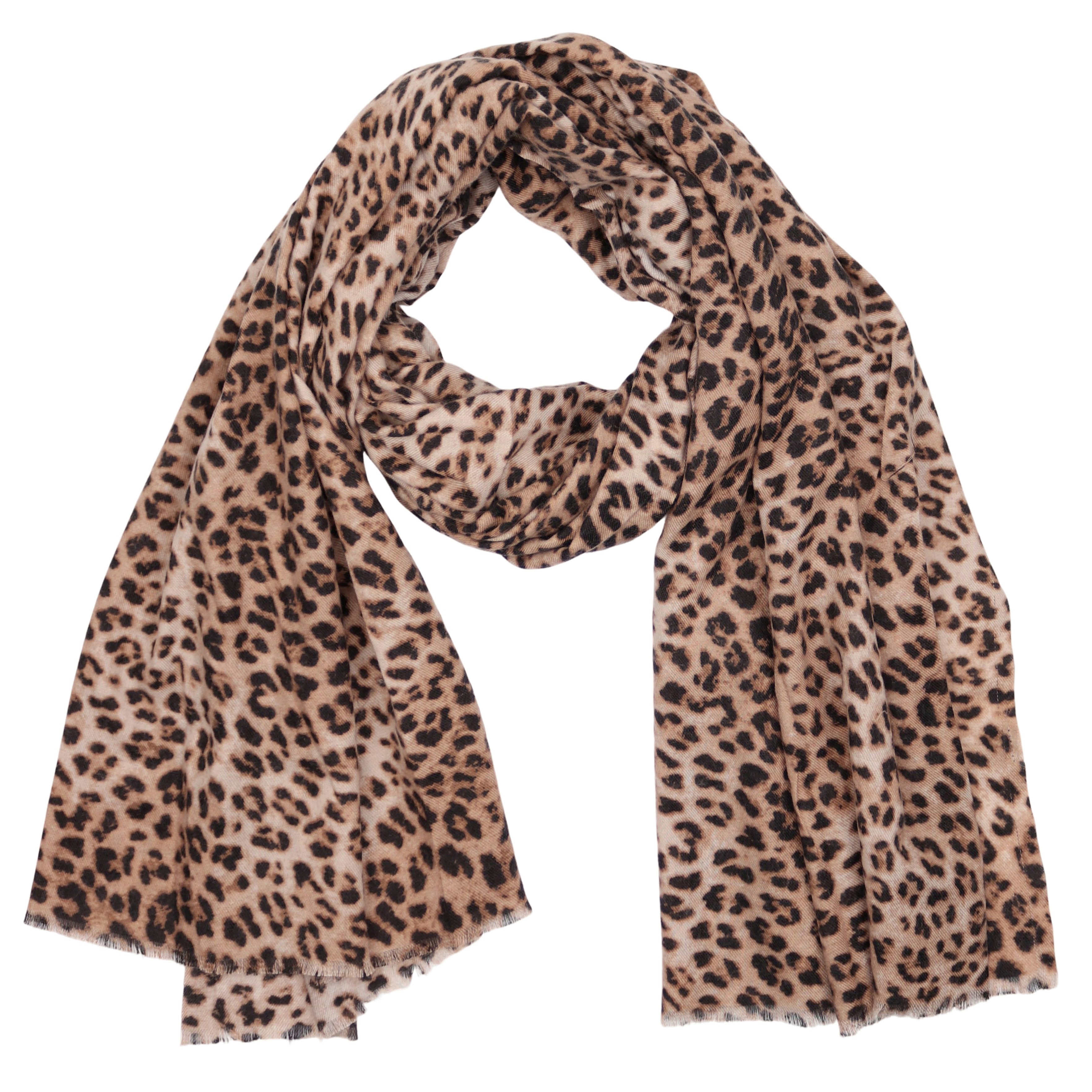 MIRROSI Modeschal weicher und warmer Schal Leo Leopard mit Fransen, 90x180cm, (Neue Kollektion Herbst/ Winter 2025), Paisley Muster Damen Halstuch ideal für Herbst und Winter