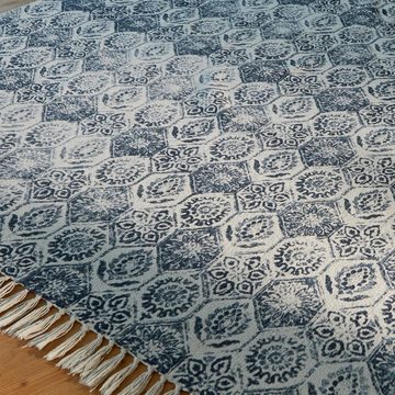 Teppich Teppich Berwynn blau/creme, Mirabeau, Höhe: 160.0 mm