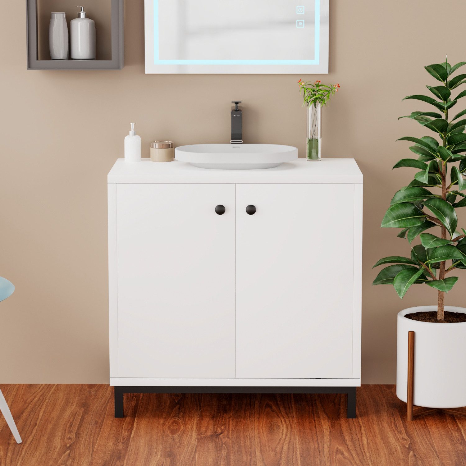 oyajia Waschbeckenunterschrank Waschtischunterschrank Badezimmerschrank (Ba günstig online kaufen