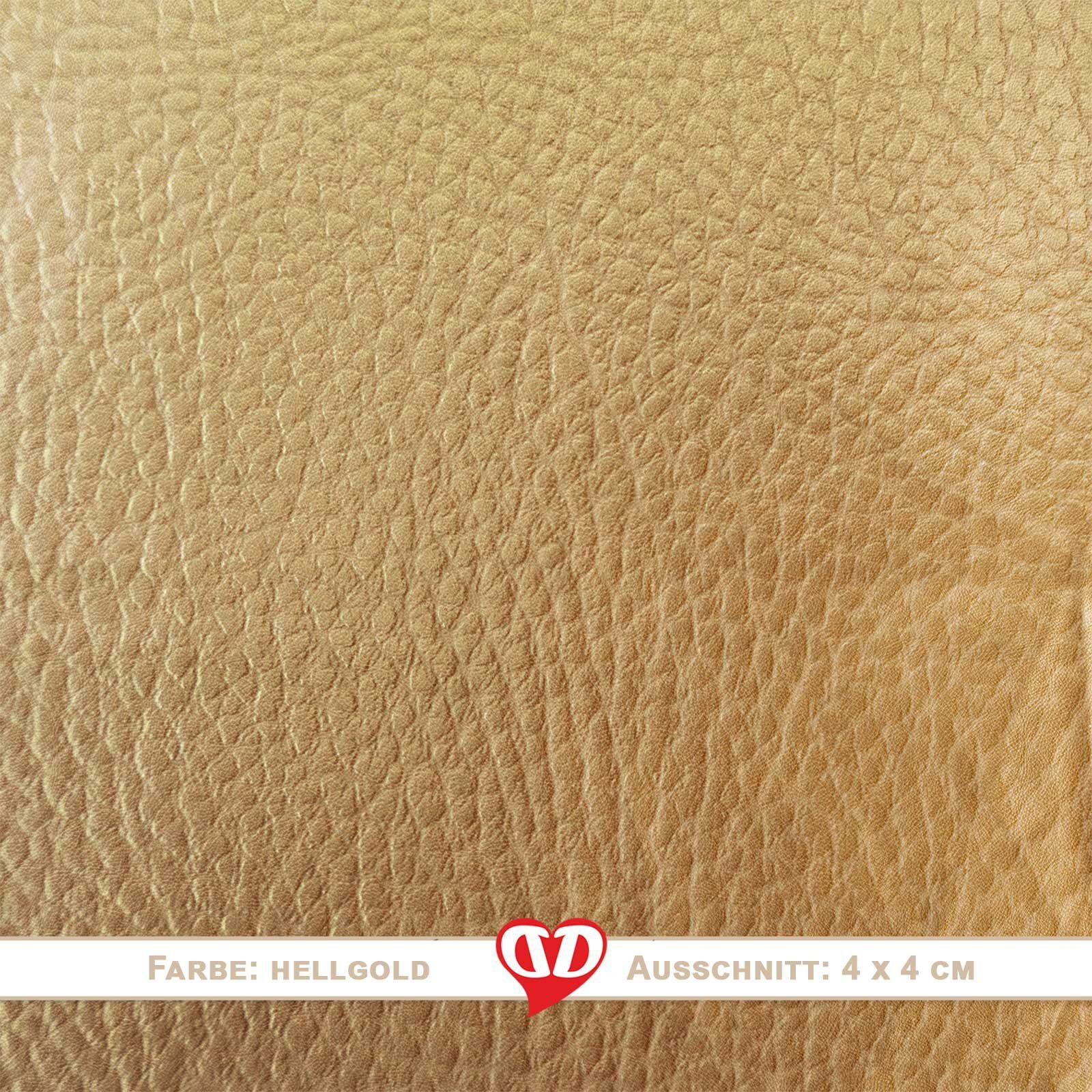 maDDma Stoff Kunstleder Meterware 450g/m² Lederimitat Polsterstoff Möbelstoff 140cm, hellgold
