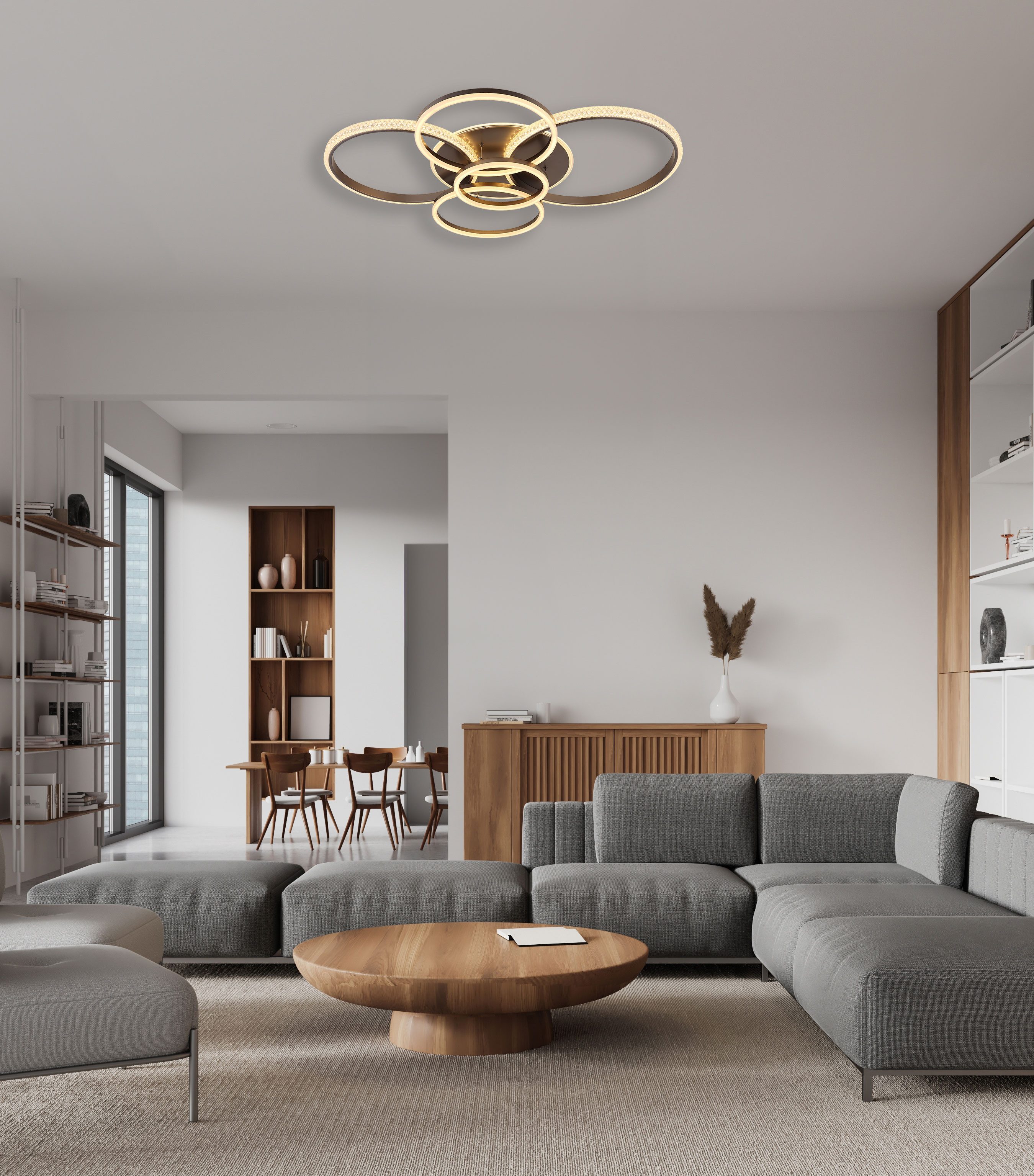 GLOBO LIGHTING Deckenleuchte LORELEI, LED fest integriert, Warmweiß, Deckenlampe Wohnzimmer-Leuchte Schlafzimmer-Leuchte Flur Küche