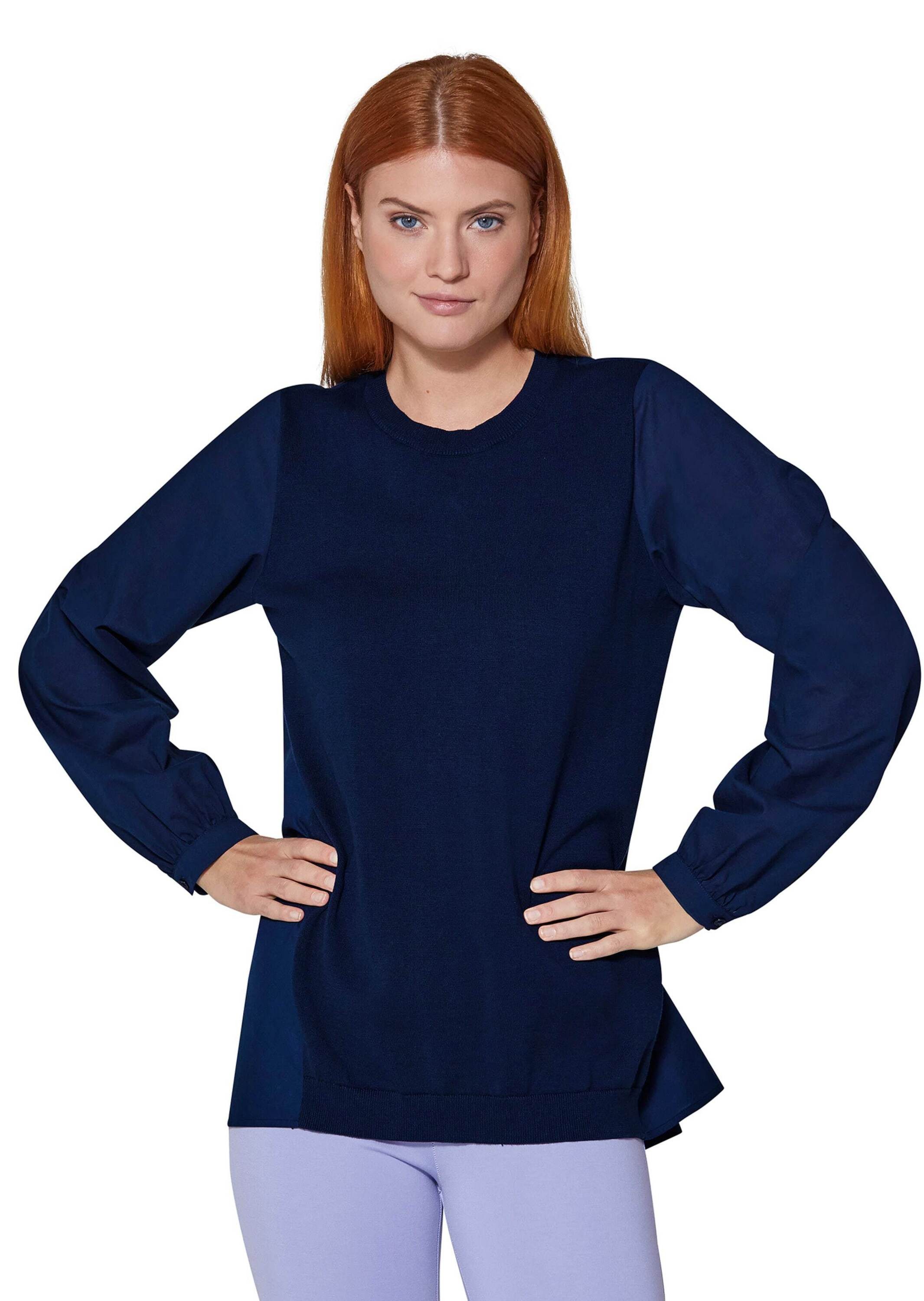 Strickpullover Legerer Pullover in raffiniertem Material-Mix