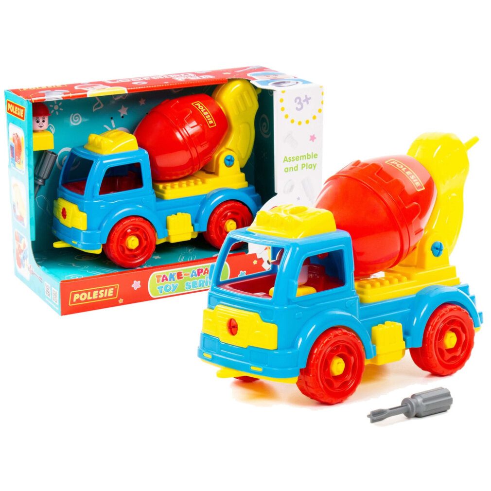 WADER QUALITY TOYS Spielzeug-Boot Betonmischer Transport DIY Blöcke 29 Stück 84804