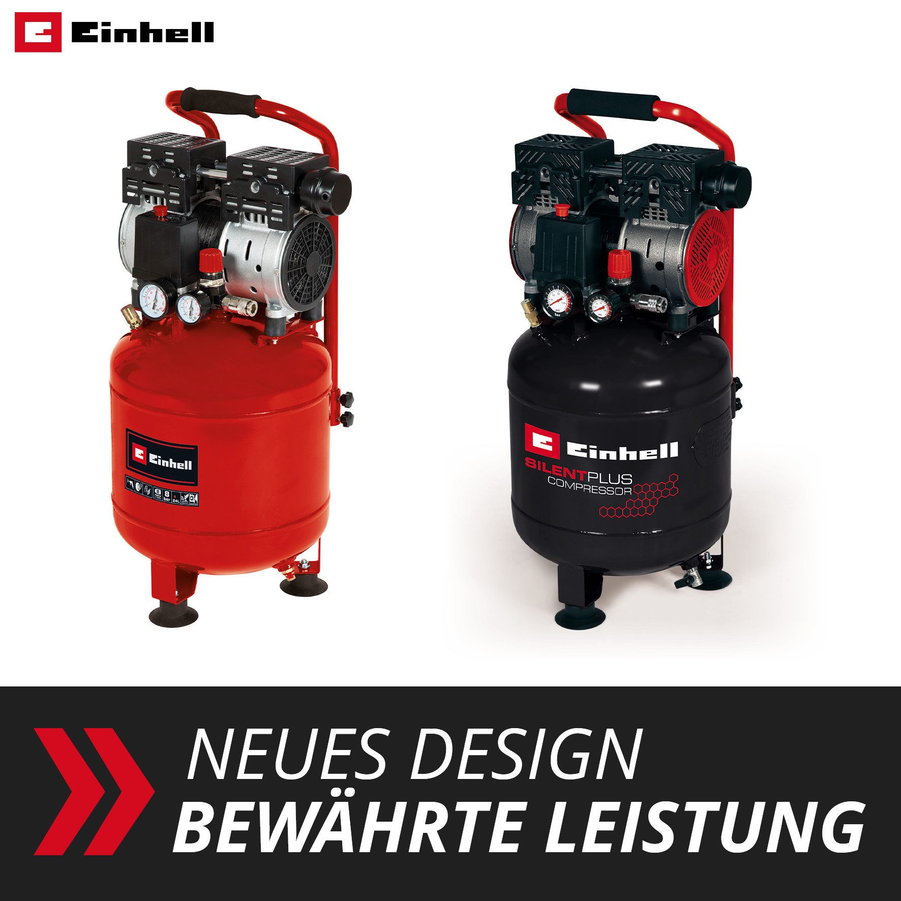 Einhell Kompressor TE-AC 135/24 Silent Plus, 1450 W, max. 8 bar, 24 l