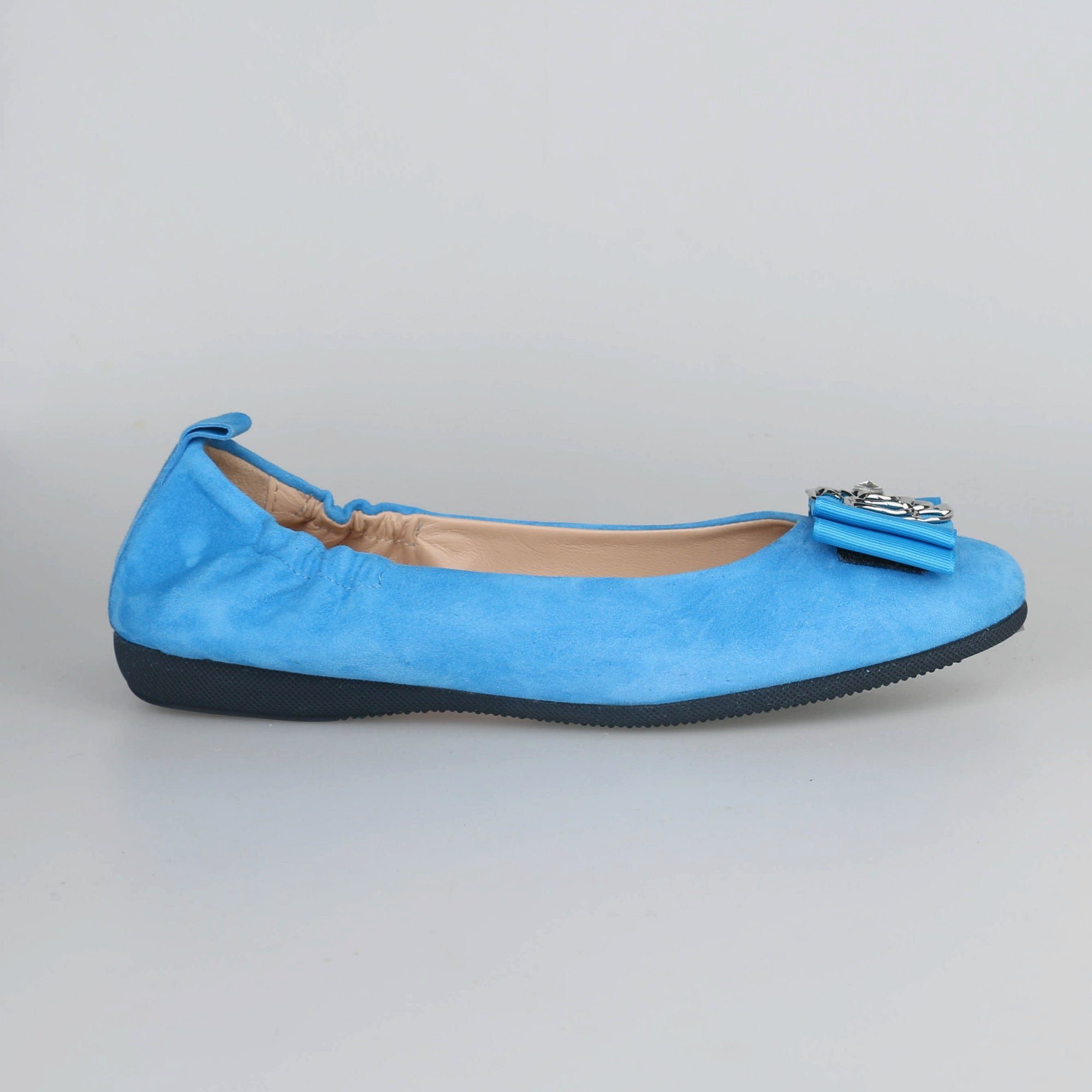 La Ballerina La Ballerina CAMBIO 2ei 2024 im Trend Ballerina Ballerinas Lieferumfang, 11, Blau Schnallen soft Veloursleder