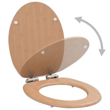 vidaXL WC-Sitz Toilettensitze 2 Stk. mit Soft-Close-Deckel MDF Bambus-Design (2-St)