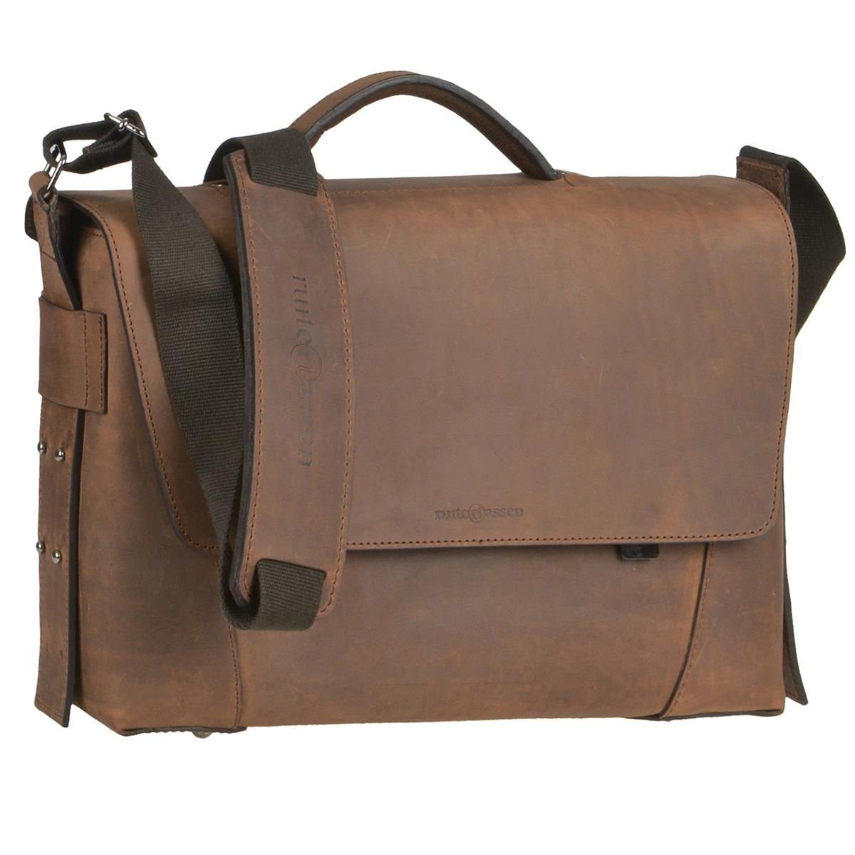 Ruitertassen Aktentasche Vanguard, 37 cm Lehrertasche mit 2 Fächern, dickes rustikales Leder ranger