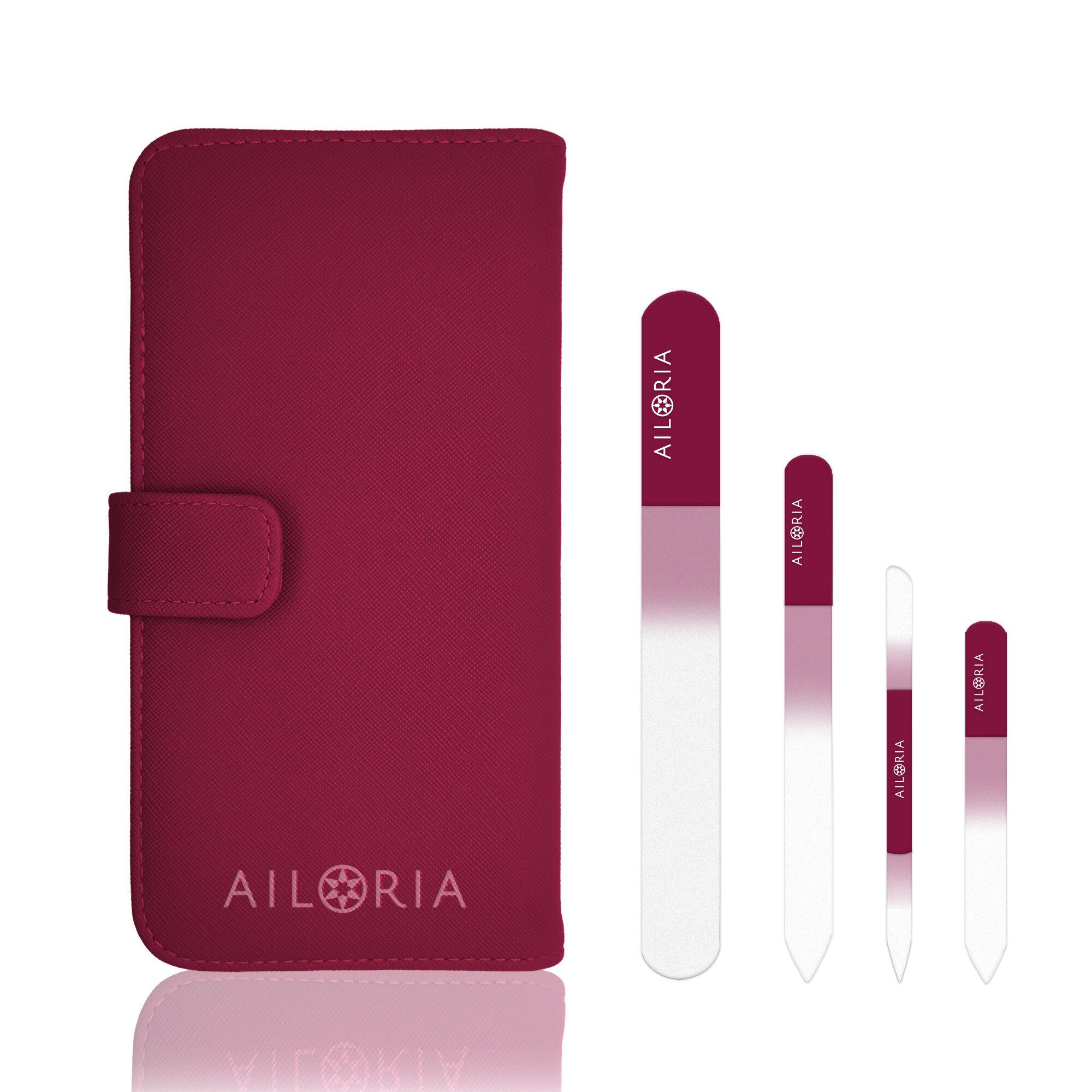 AILORIA Glasnagelfeile CONTOUR PRIME Glas-Nagelfeilenset, Set, 4-tlg., Glas-Nagelfeilenset
