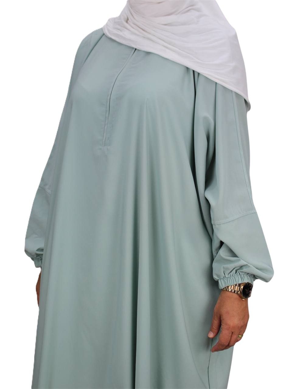 Aymasal Stillkleid Abaya Maryam mit Reißverschluss Umstandskleid Stillmode Islam Modest Reißsverschluss bis zum Bauchbereich, Ideal zum stillen