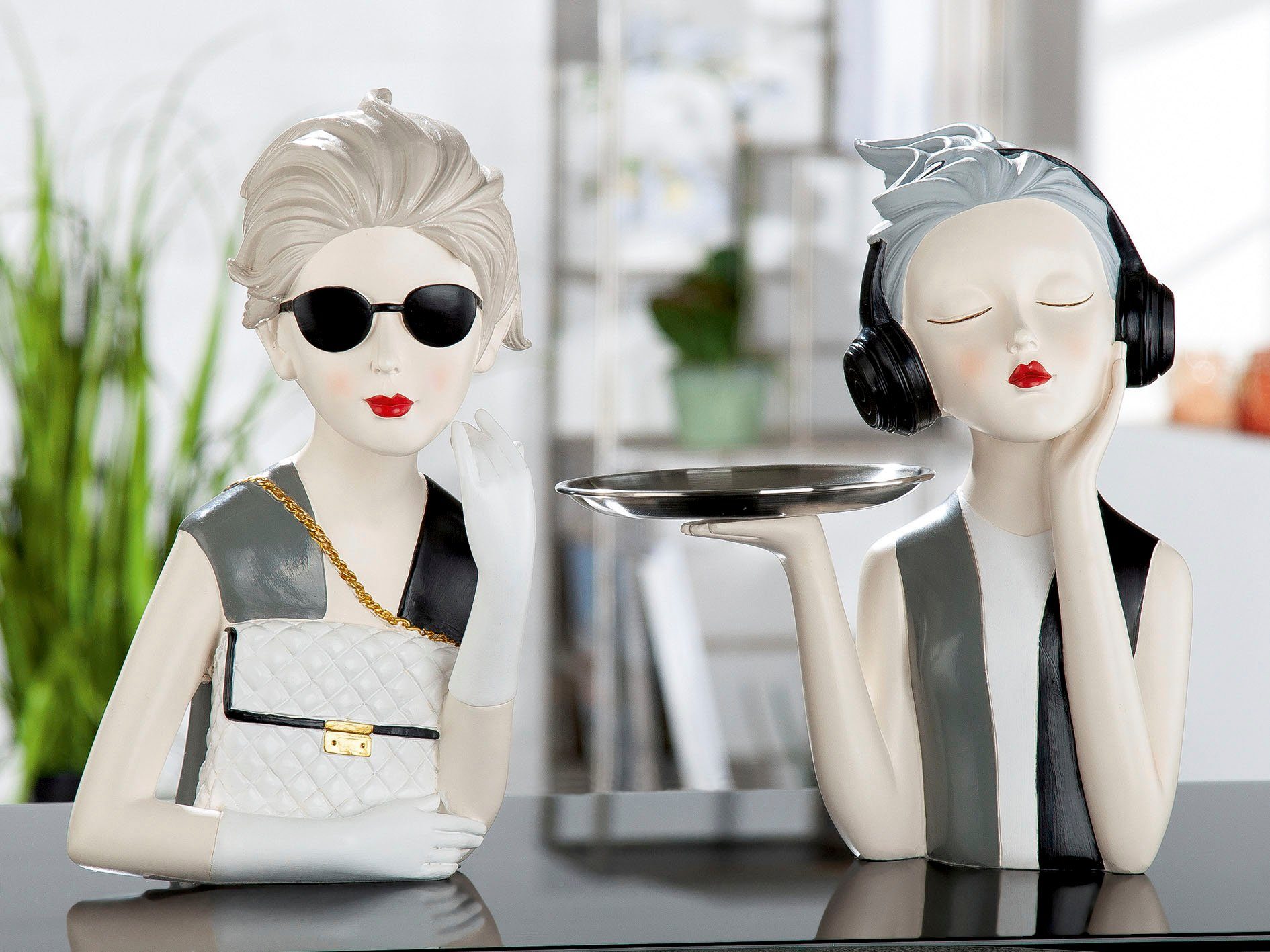 GILDE Dekofigur Figur Girl mit Kopfhörer (1 St) günstig online kaufen