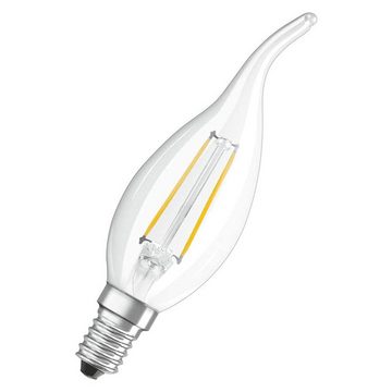 LED-Leuchtmittel Osram LED Filament Windstoßkerze 4W = 40W E14 klar 470lm warmweiß