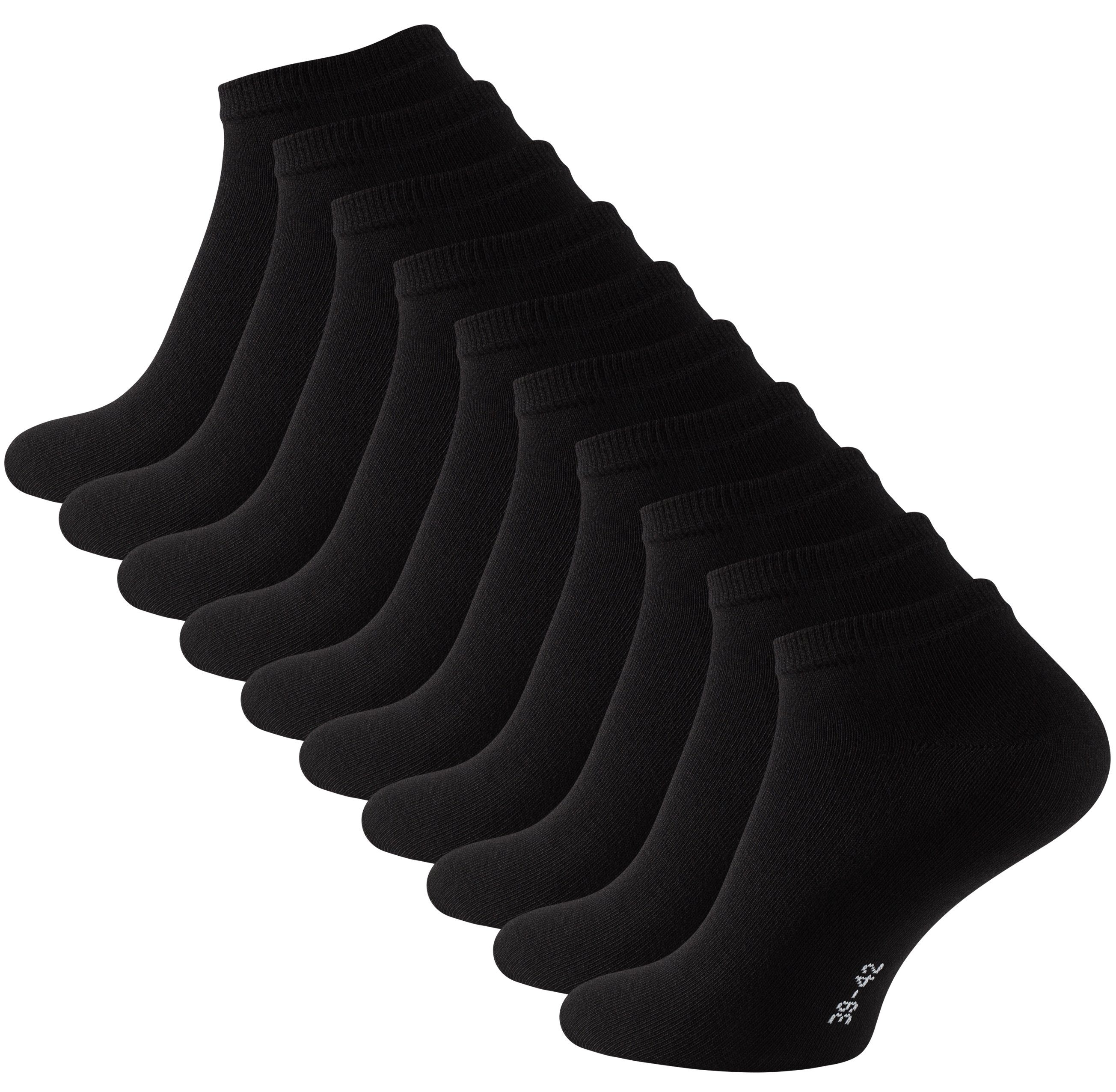 Cotton Prime® Sneakersocken (10-Paar) in angenehmer Baumwollqualität Schwarz