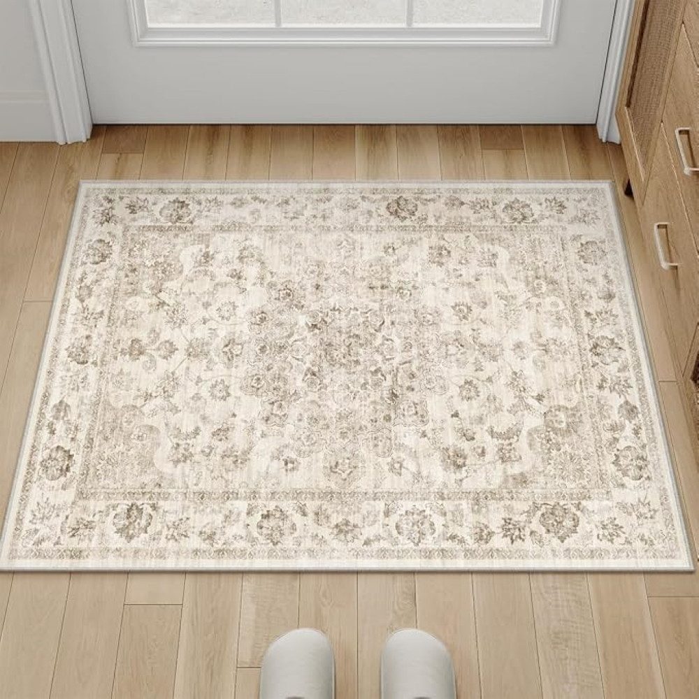 PURECOZY Teppich Wohnzimmerteppich, rutschfester Teppich, Vintage Stil, rechteckig, Höhe: 6.1 mm, geeignet für verschiedene Innenräume, 60x90cm