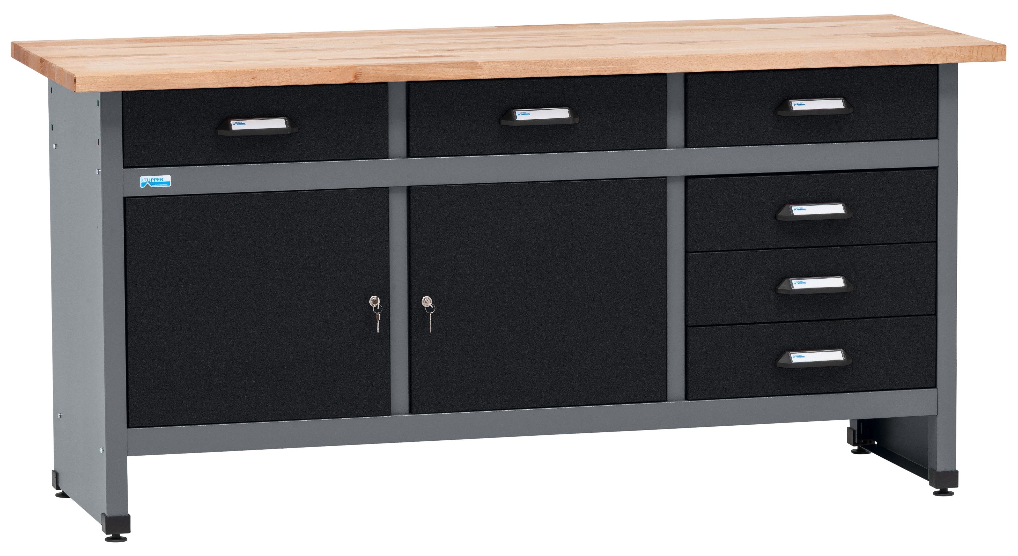 KÜPPER Werkbank 12170, 170x84x60 cm, 6 Schubladen, 2 Türen, 300 kg Traglast