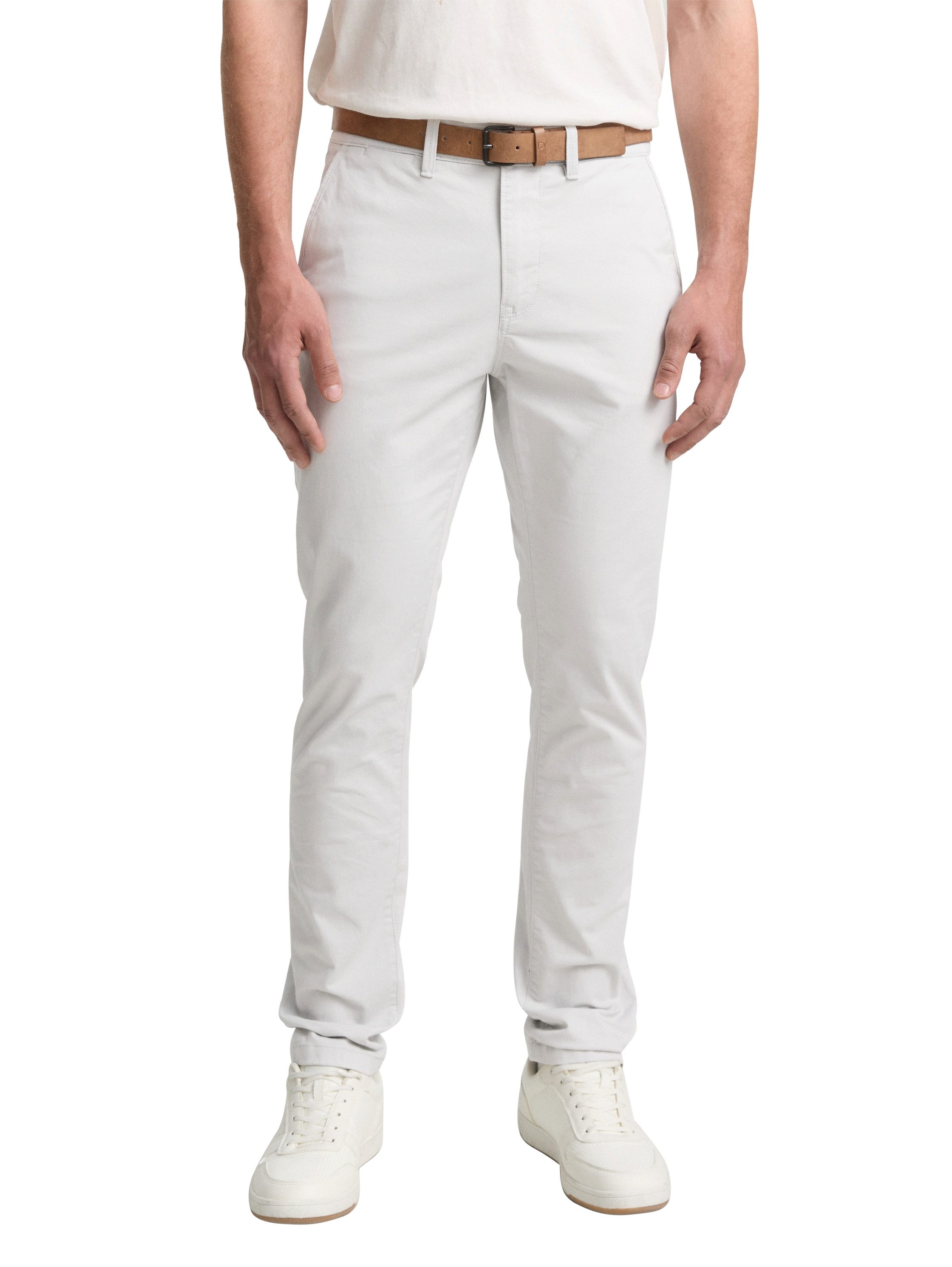 TOM TAILOR Denim Chinohose (mit Gürtel) leicht vorgewaschen