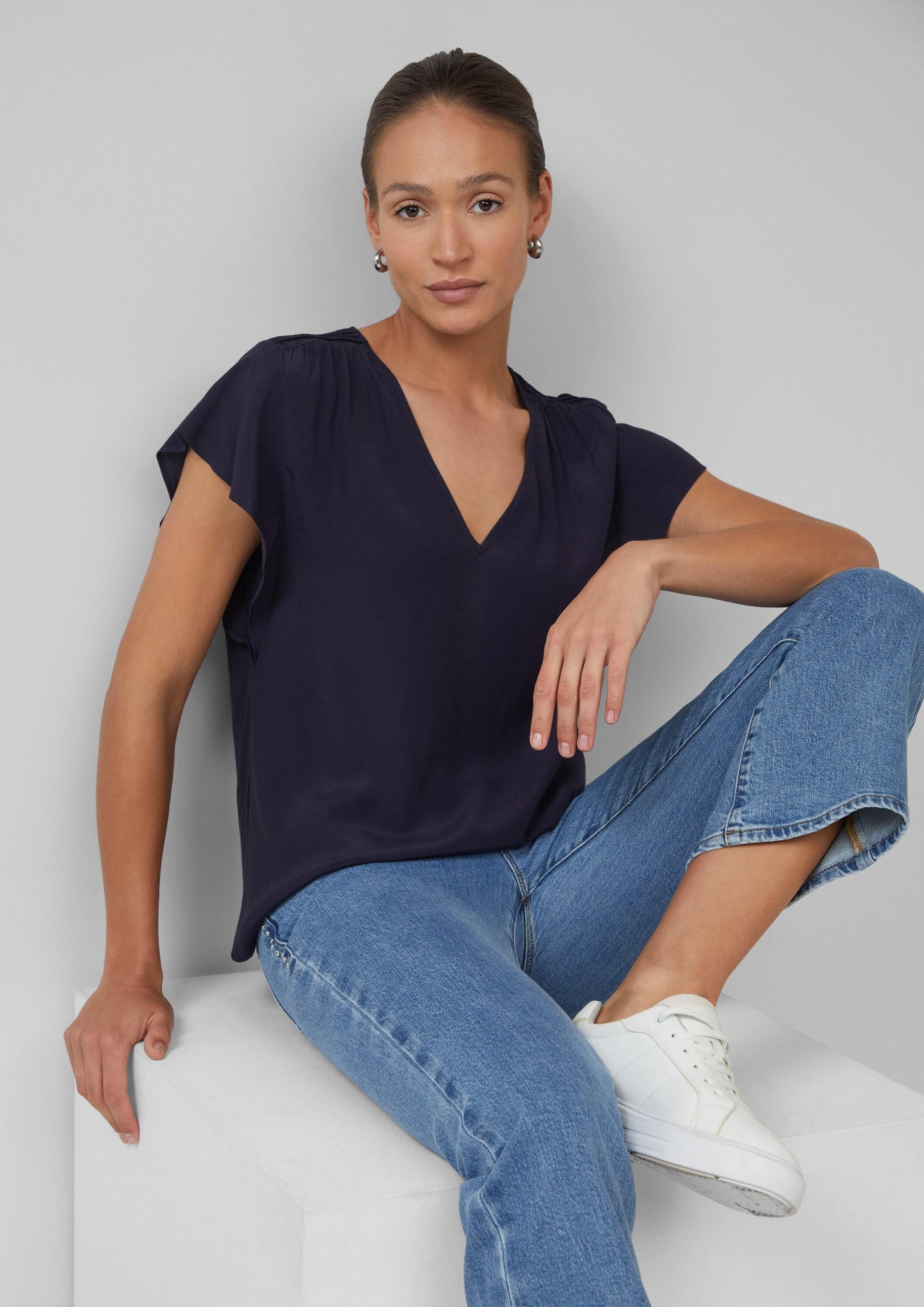 s.Oliver Kurzarmbluse Bluse (1-tlg) günstig online kaufen