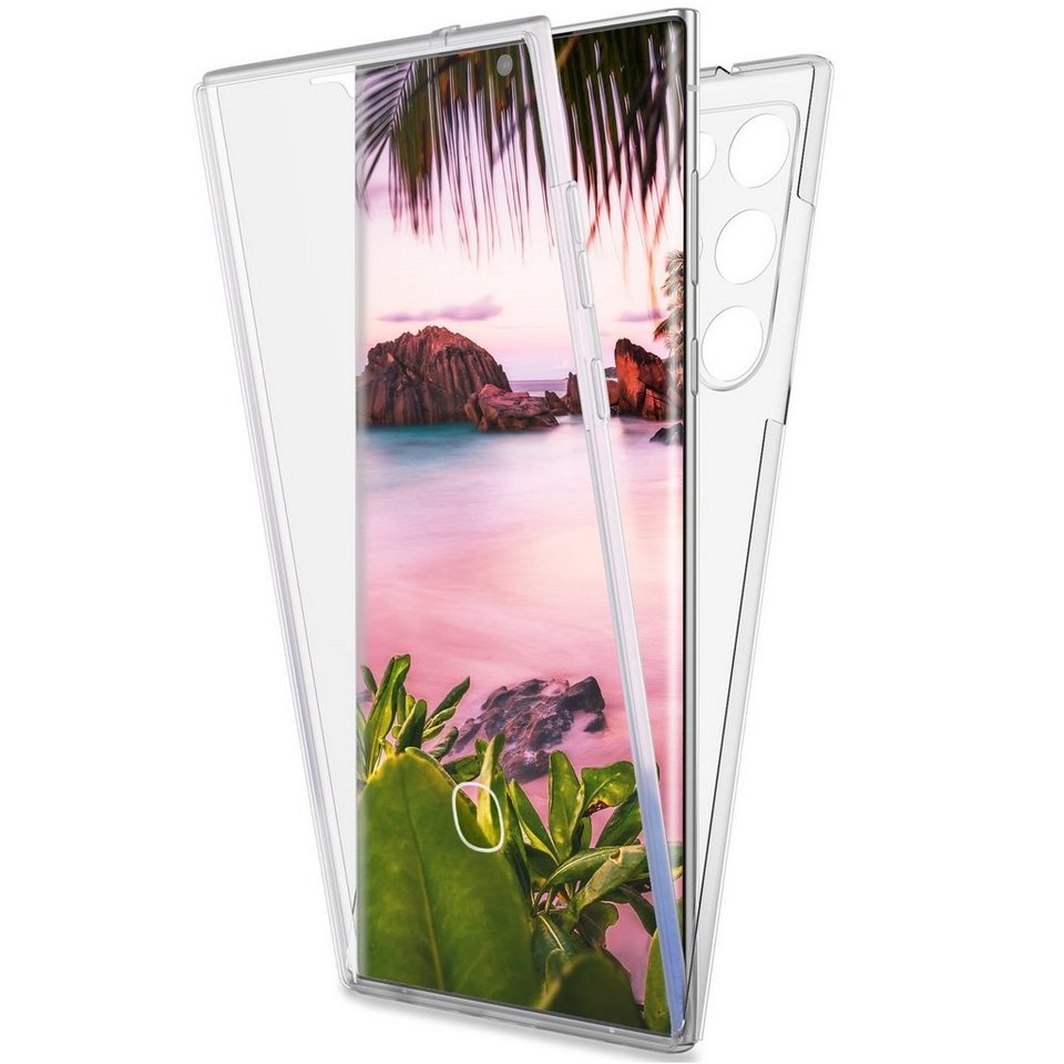 Nalia Smartphone-Hülle Samsung Galaxy S23 Ultra, Klare 360 Grad Hülle /  Rundumschutz / Transparent / Vergilbungsfrei