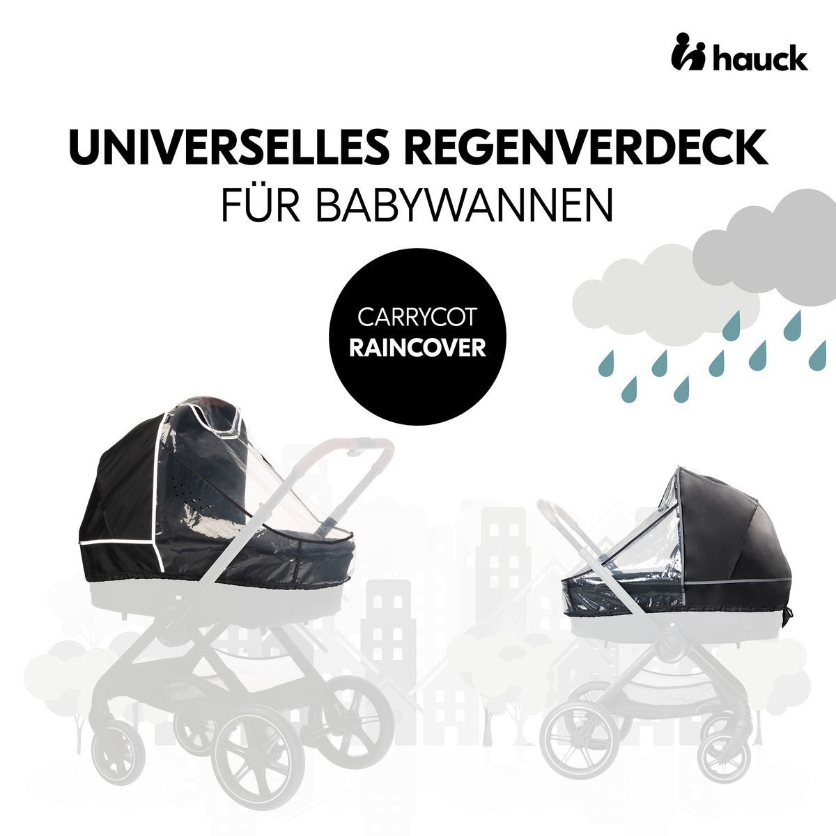 Hauck Kinderwagen-Regenschutzhülle Universal, Regenschutz, Regenverdeck für Kinderwagen / Babywannen