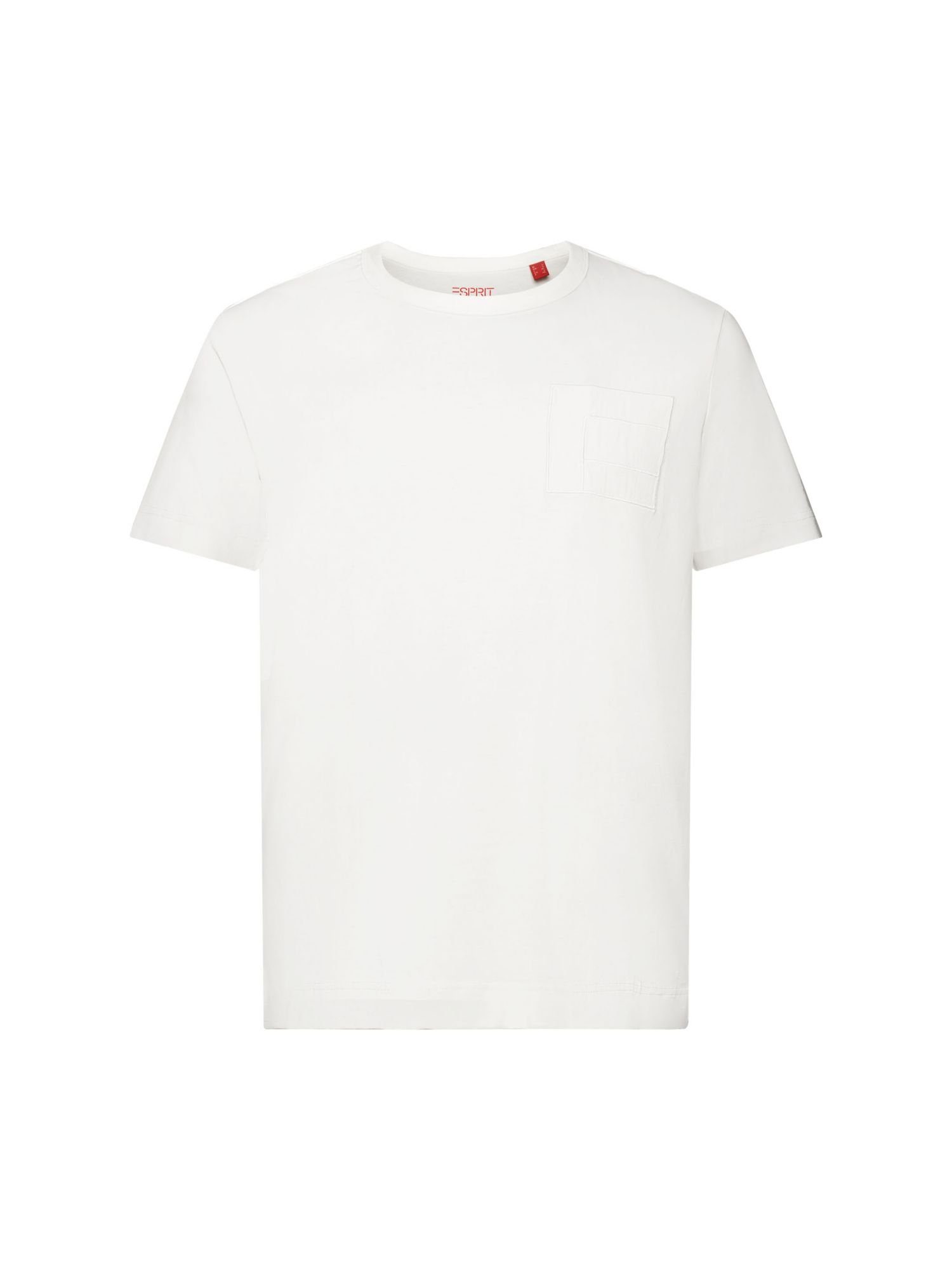 Esprit Collection T-Shirt Jersey-T-Shirt mit Stickerei, 100% Baumwolle (1-tlg) OFF WHITE | T-Shirts