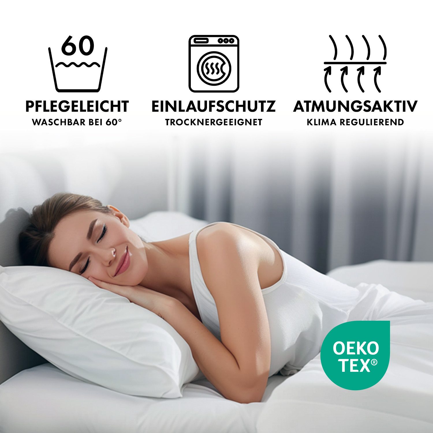 Jacobson Spannbettlaken BIO, Jersey Spannbetttuch, Bettlaken 160 g/m², 100% BIO-Baumwolle, Gummizug: rundum, GOTS zertifiziert