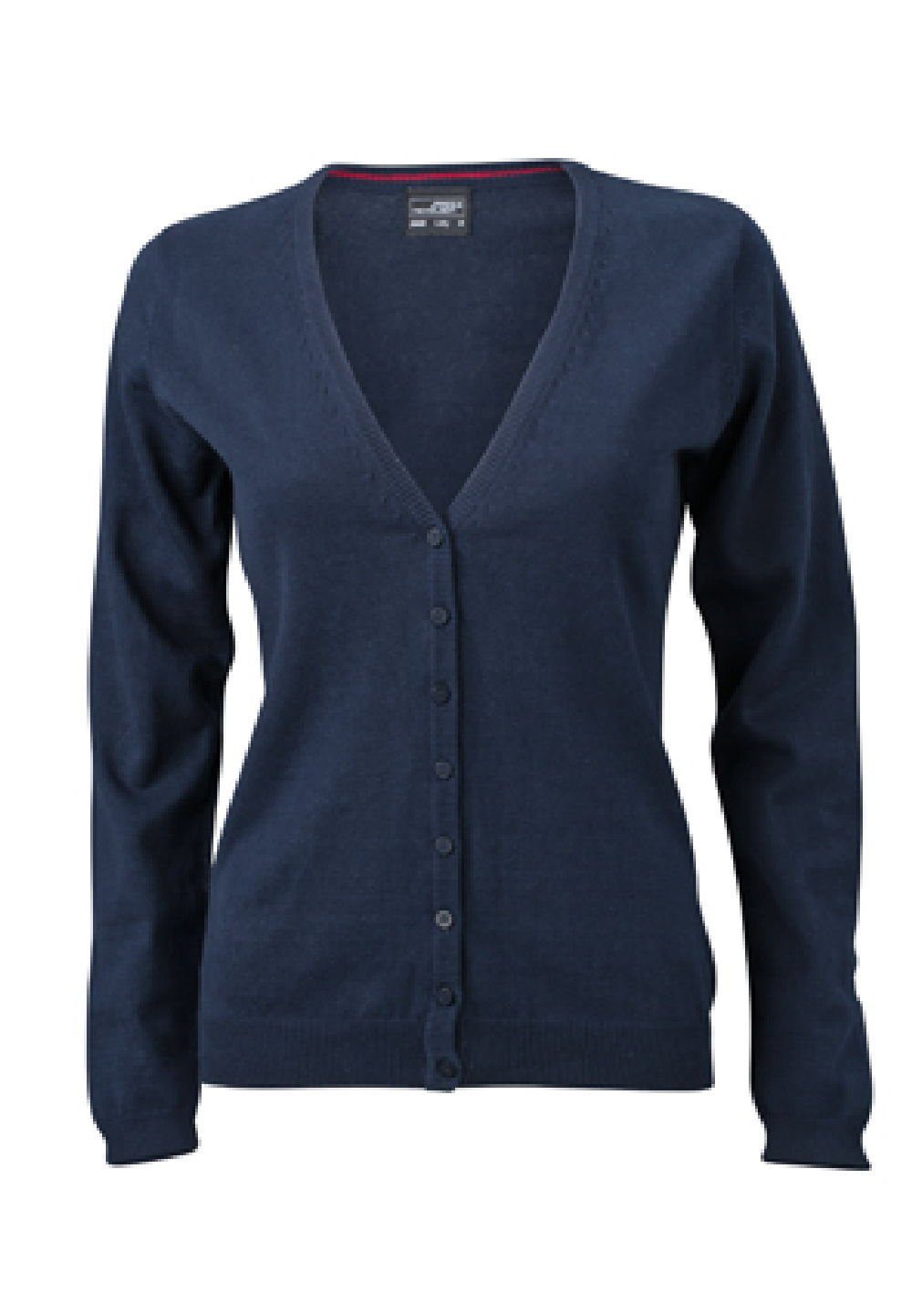 James & Nicholson Cardigan JN 660 Damen V-Neck Cardigan Leichte Strickqualität navy