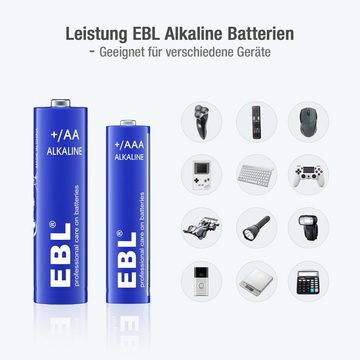 EBL 48er Pack Alkaline Batterie, (1.5 V, 48 St), 24x Mignon/AA/LR06 + 24x Micro/AAA/LR03 Batterie,1.5V