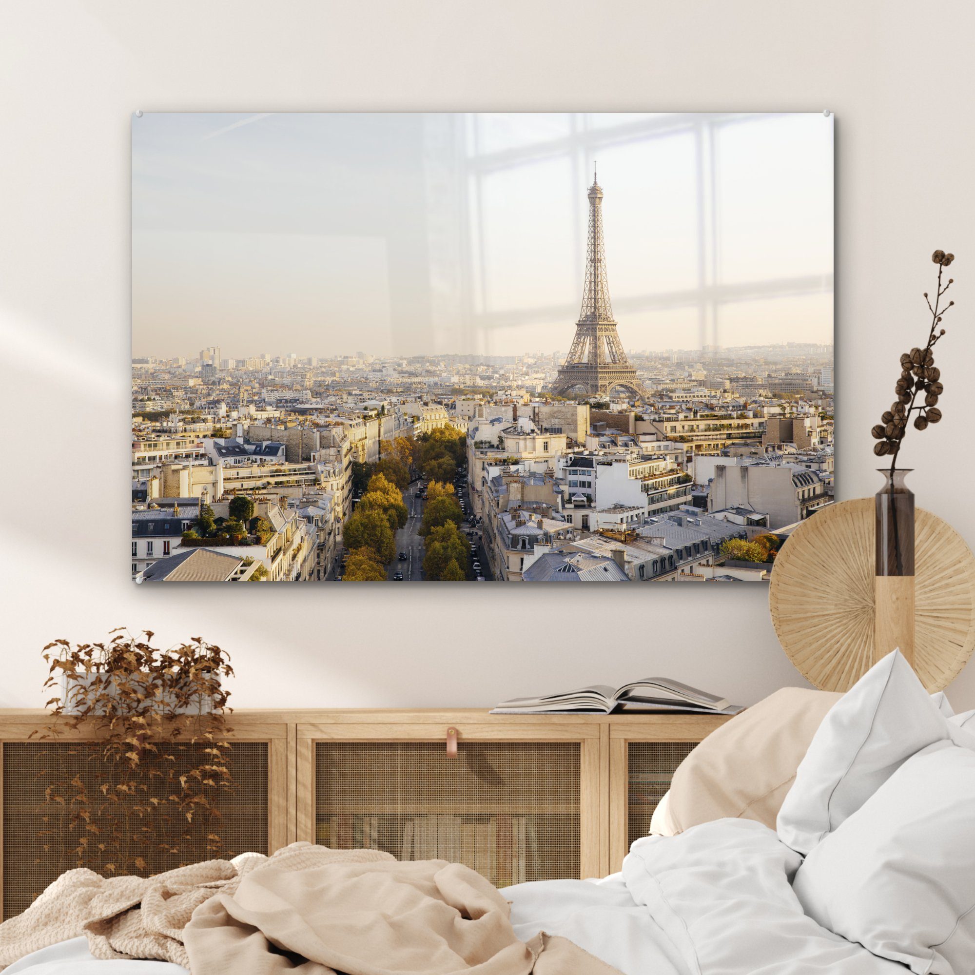 - - St), Wohnzimmer Himmel, MuchoWow Paris Acrylglasbild Eiffelturm Schlafzimmer (1 & Acrylglasbilder