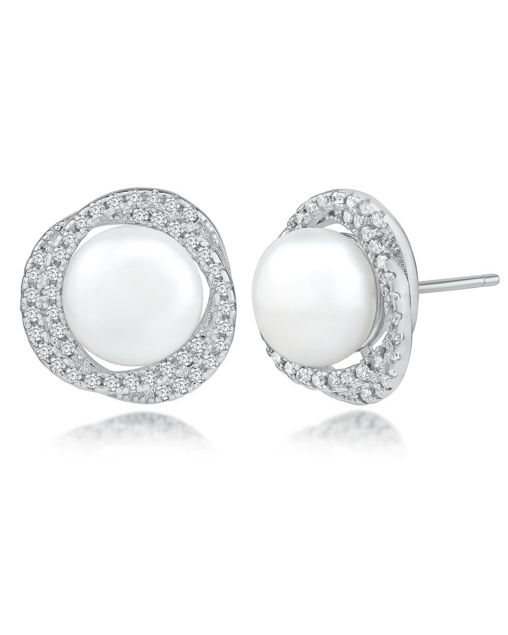 DANIEL CLIFFORD Perlenohrringe 'Elaine' Damen Ohrstecker Silber 925 echte P günstig online kaufen
