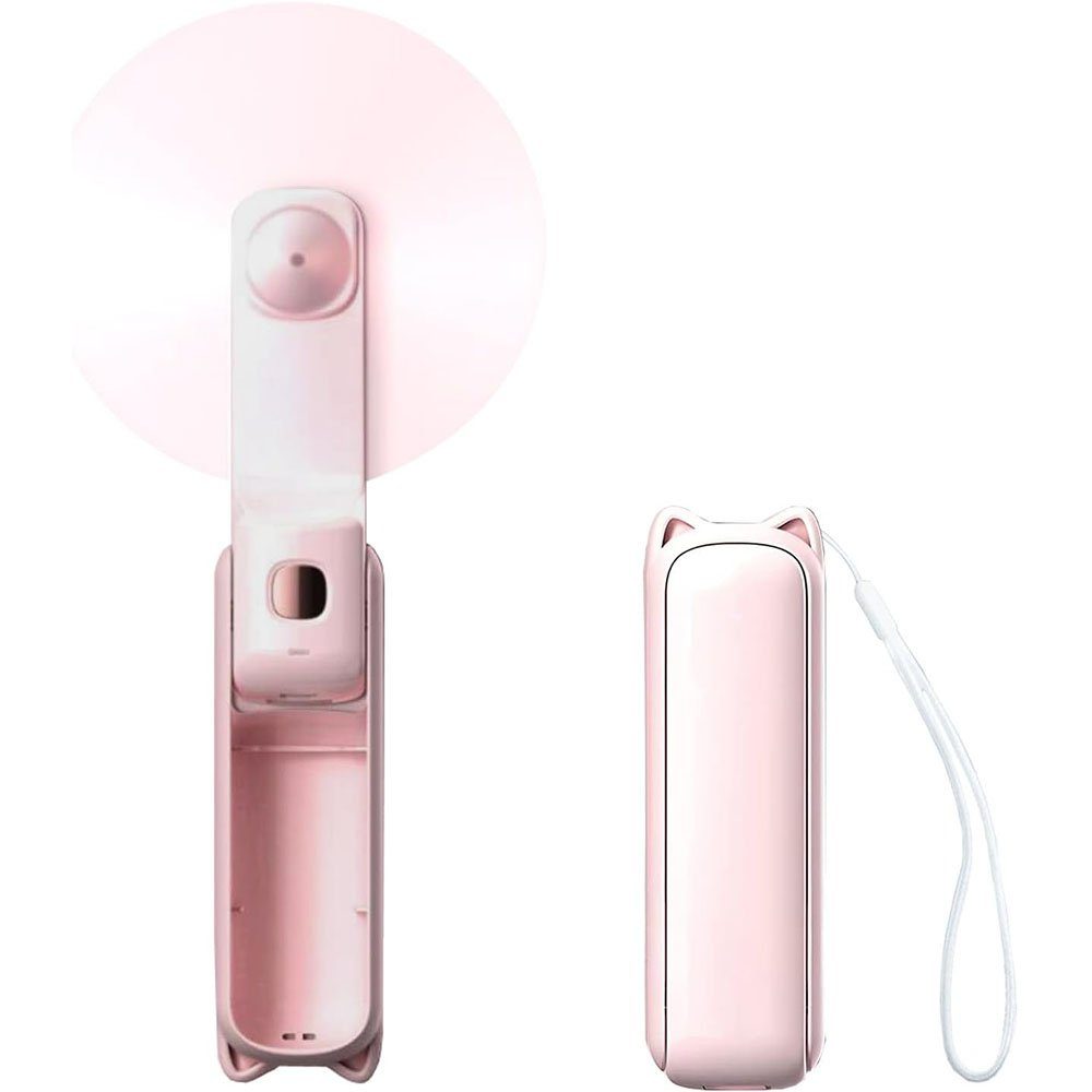 Heizkörperventilator für Taschenlampe, USB, Tragbarer Ventilator, MOUTEN Outdoor. Rosa