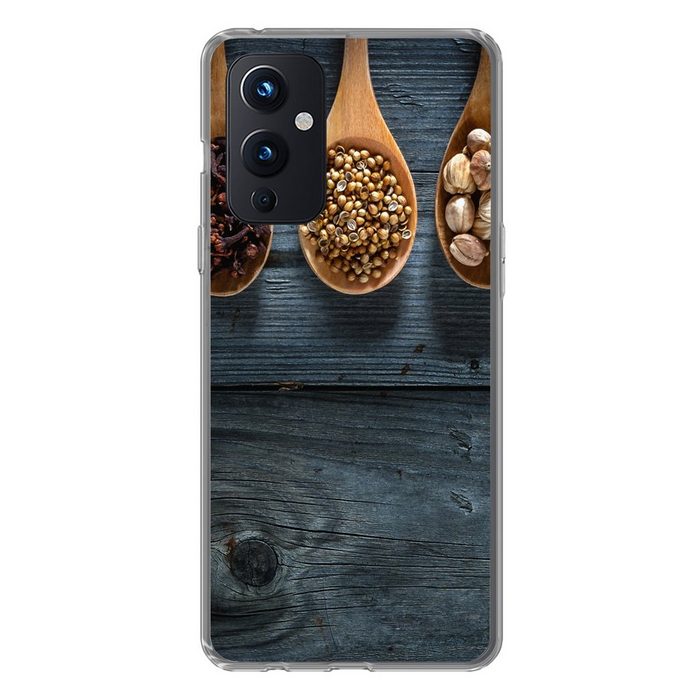 MuchoWow Handyhülle Gewürze - Löffel - Holz - Küche - Gewürze - Industrie Phone Case Handyhülle OnePlus 9 Silikon Schutzhülle