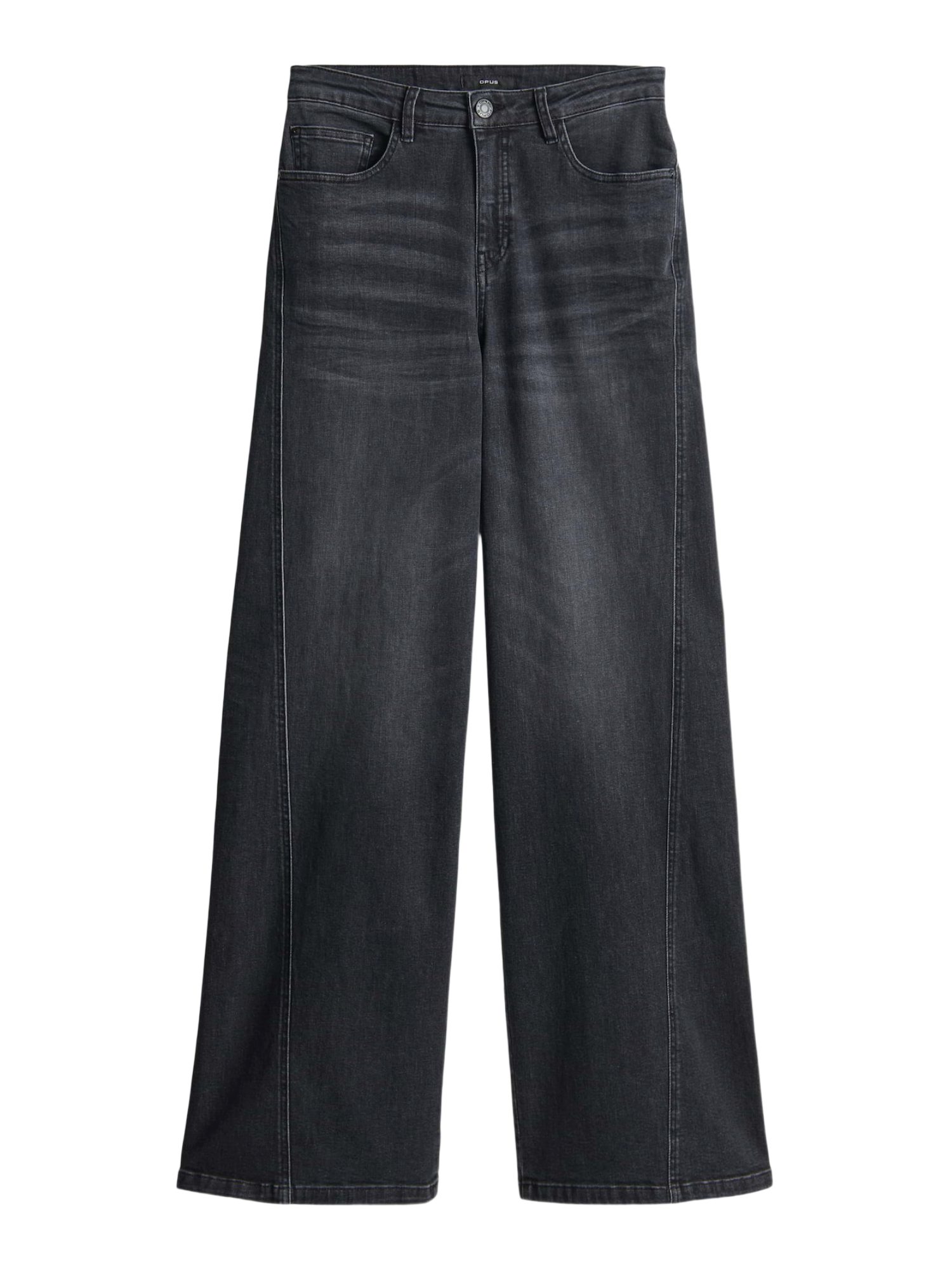 OPUS 5-Pocket-Jeans schwarz,Freizeit,Baumwolle,Meliert,Wide Leg,Mittel
