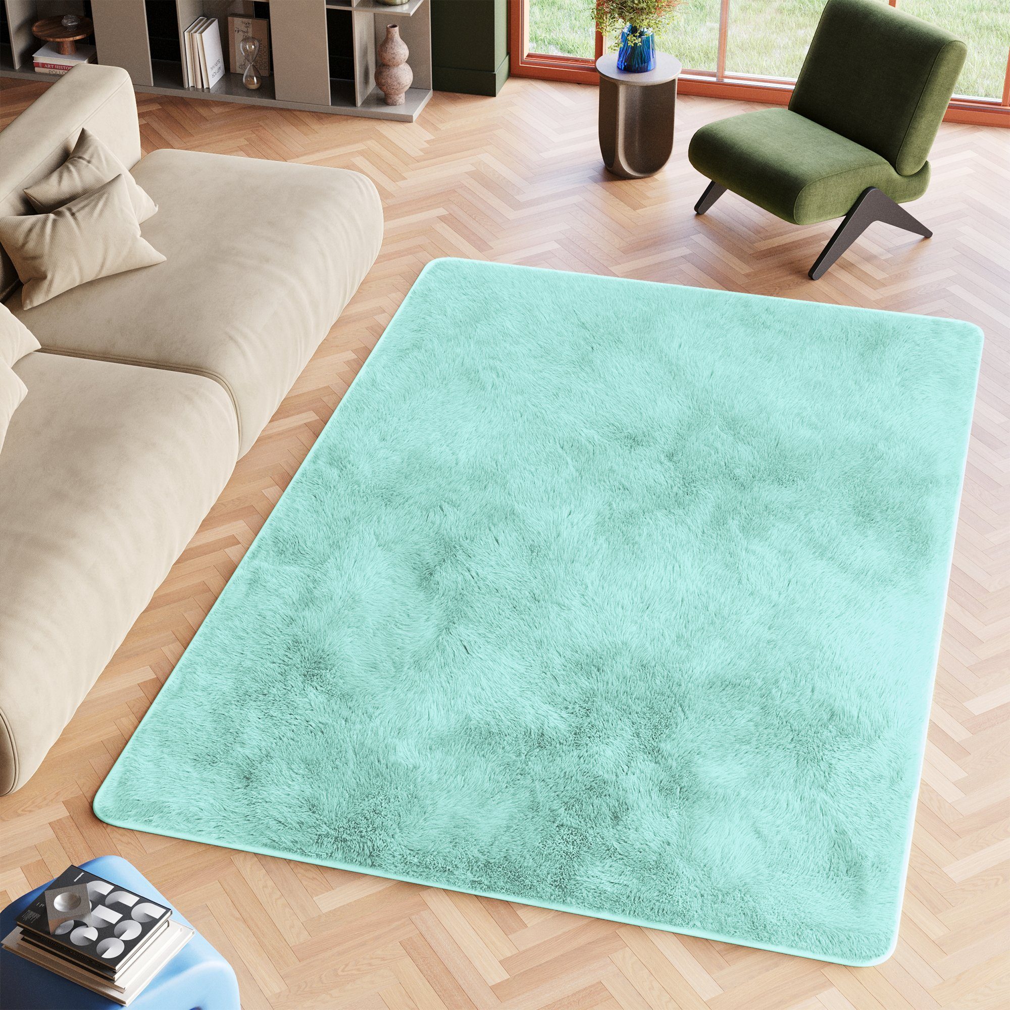 Tapiso Hochflor-Teppich SILK, rechteckig, Höhe: 35 günstig online kaufen