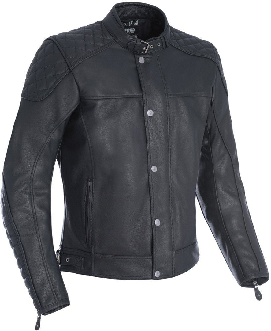OXFORD Motorradjacke Hampton Motorrad Lederjacke herausnehmbares Innenfutter