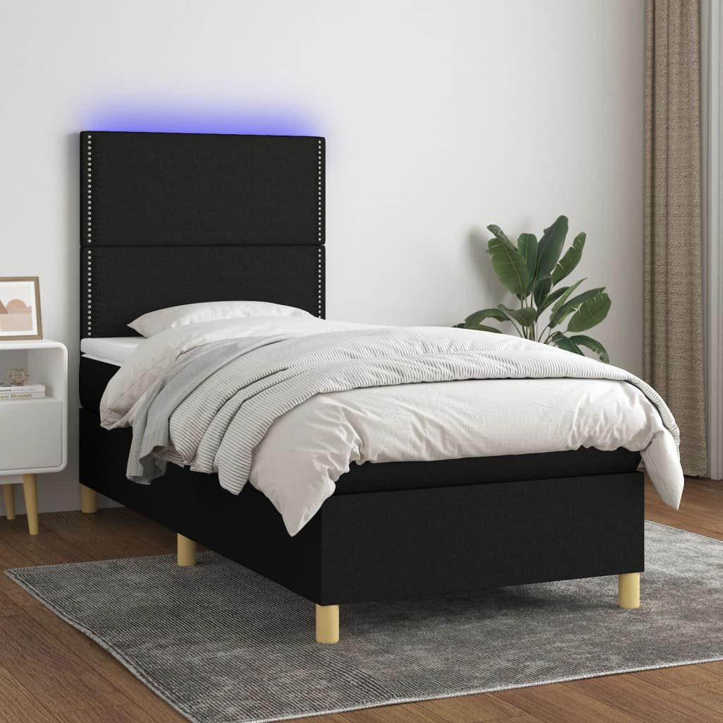vidaXL Boxspringbett Bett Boxspringbett mit Matratze & Topper & LED (80 x 2 günstig online kaufen