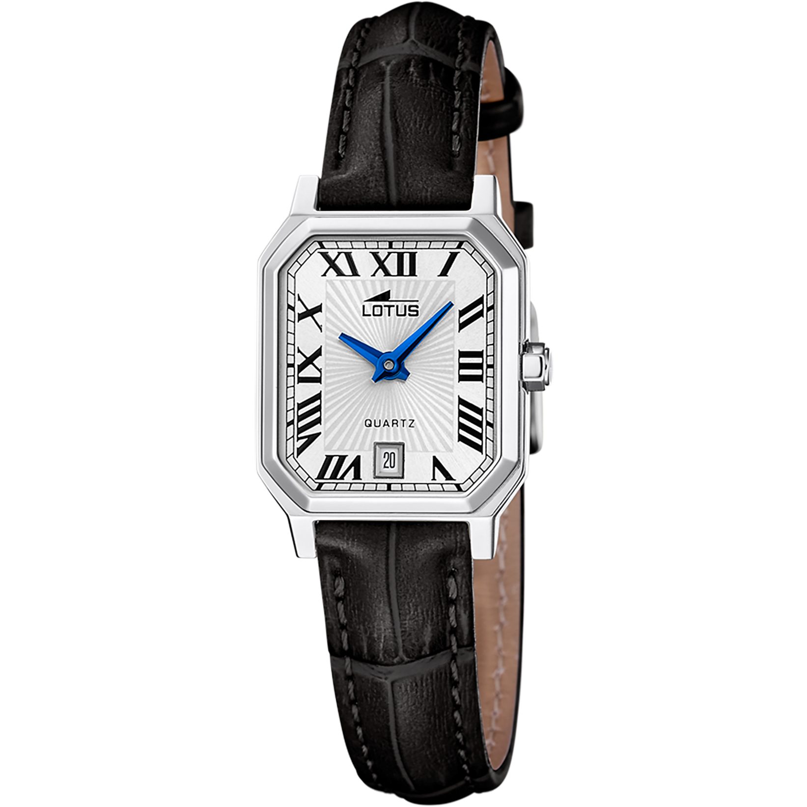 Lotus Quarzuhr Square Series 19082_1, Armbanduhr, Damenuhr, Lederarmband, analog, Tag