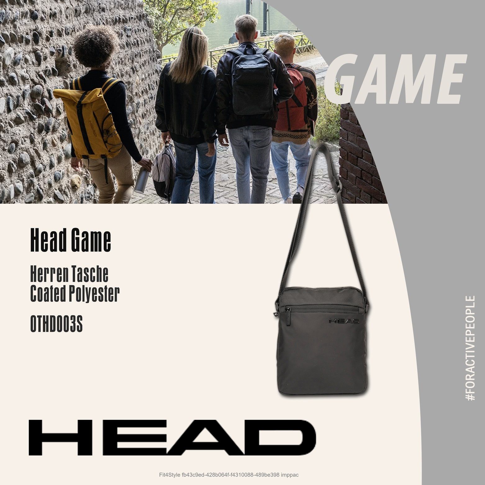 Head Schultertasche Head Umhängetasche Polyester schwarz (Umhängetasche), Umhängetasche Coated Polyester, schwarz ca. 26,55cm hoch
