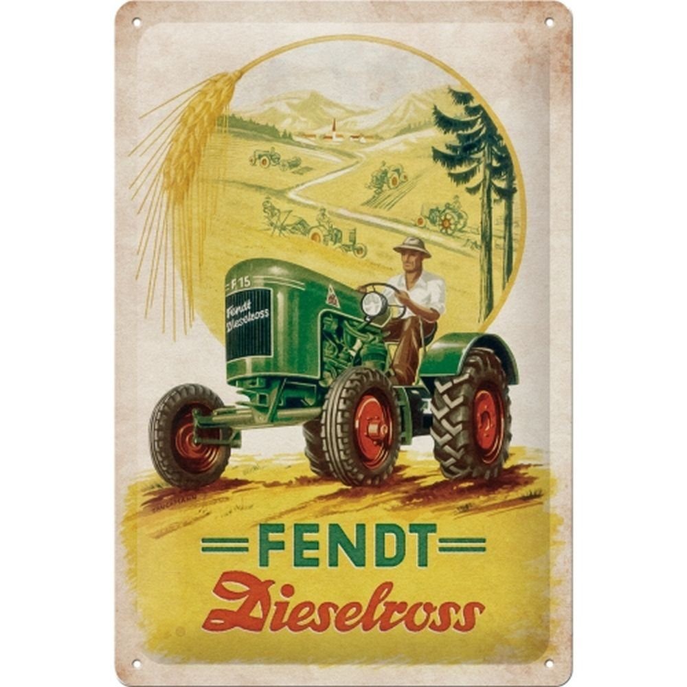 Nostalgic-Art Metallschild Blechschild 20 x 30cm - Fendt - Fendt Dieselross