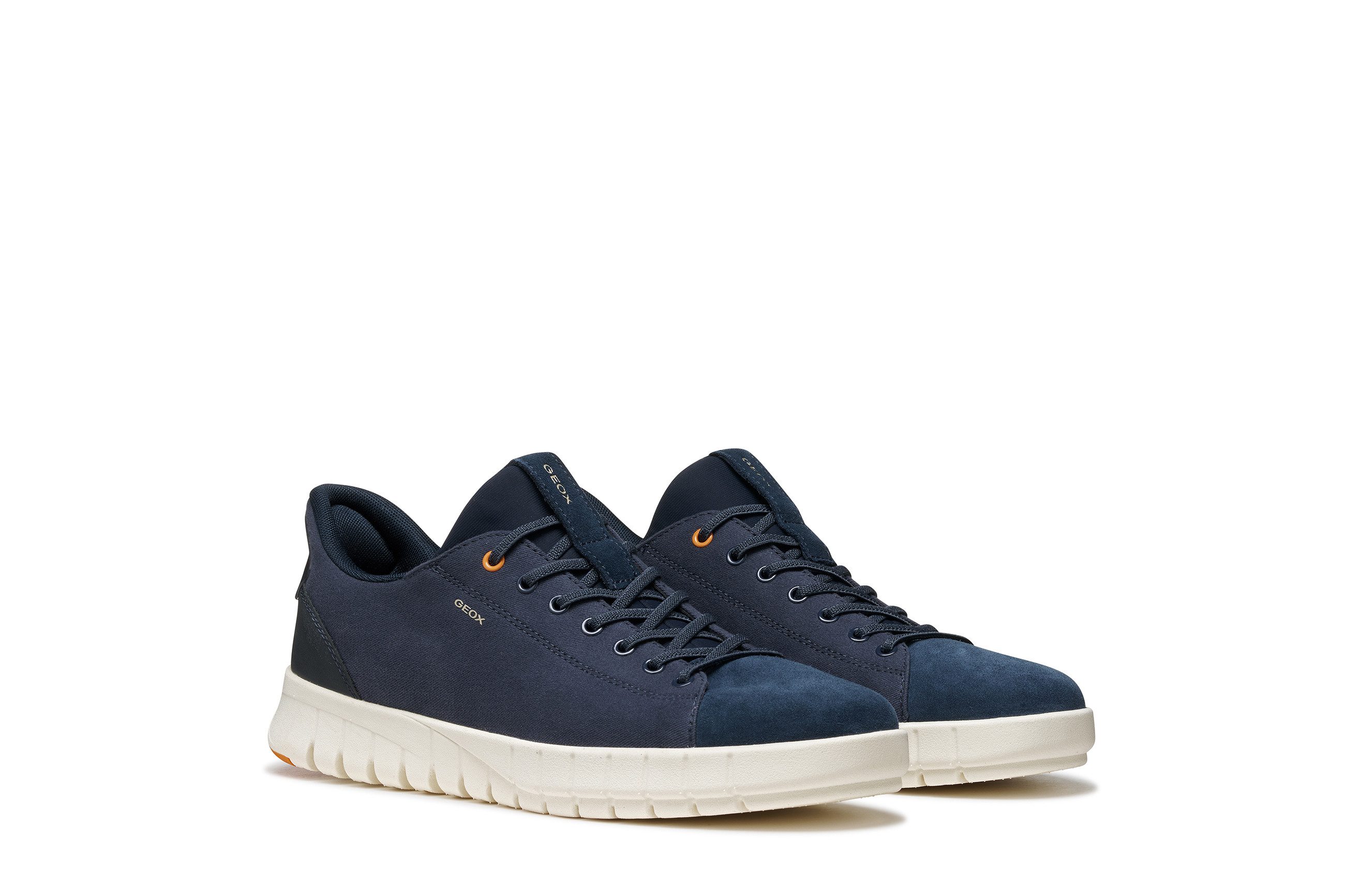 Geox U FLEXTRIDE PLUS Slip-On Sneaker Freizeitschuh, Schlüpfschuh mit Logoschriftzügen und Kontrastbesatz