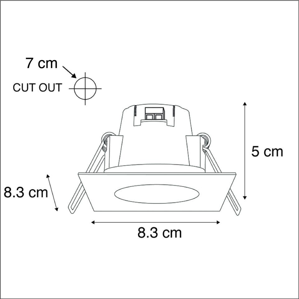 Qazqa LED Einbaustrahler Simply, LED wechselbar, Kaltweiß, QAZQA Downlight, non-replaceable-led, Stahl, Aluminium, Modern