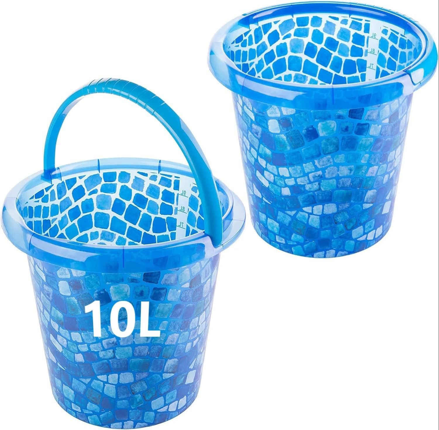 Centi Очисне відро MURELLA 10 L Відра, (2er-Set), Ø 27,5 cm – 30 cm hoch Mosaik-Design