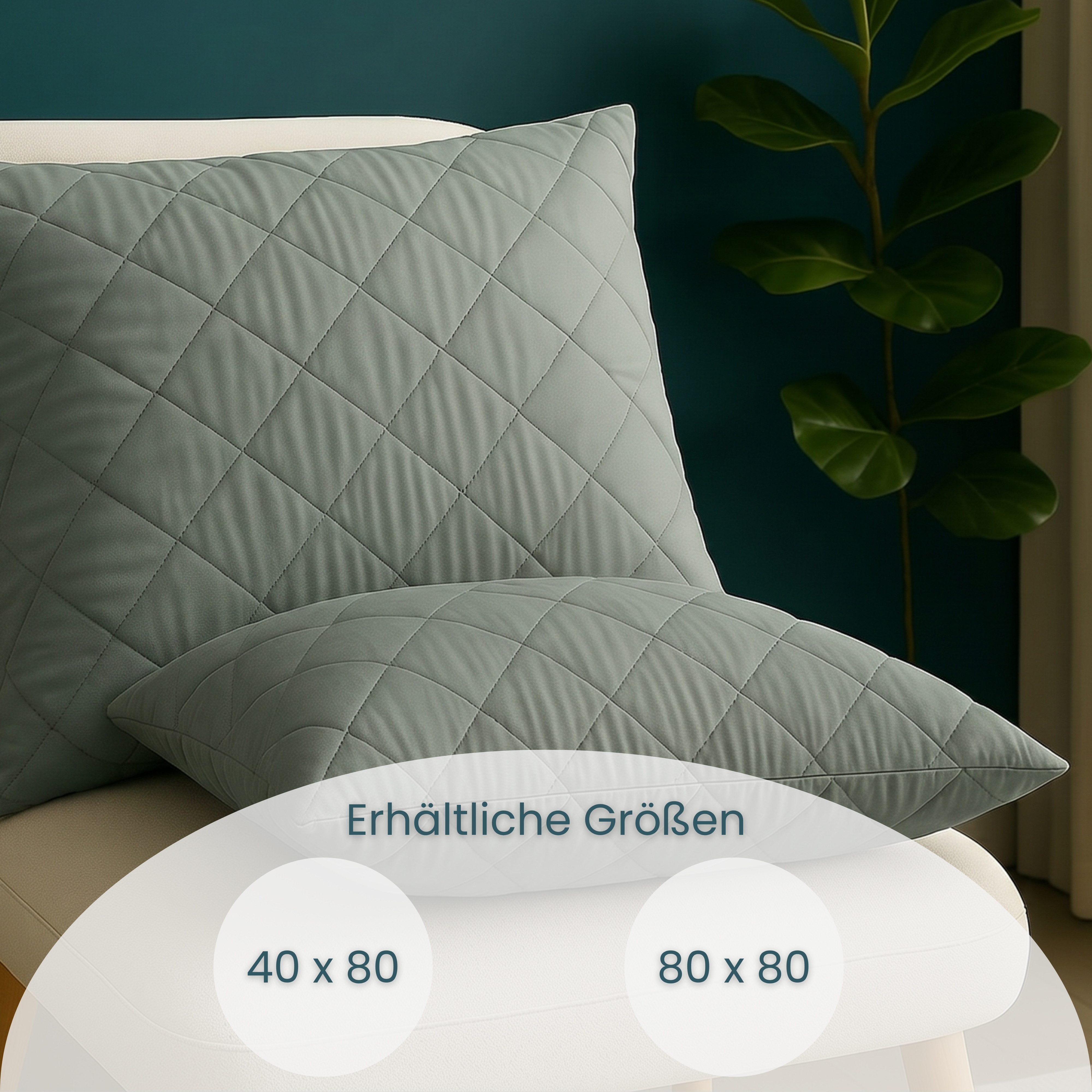 OTTO home Microfaserkissen Clarra, Kopfkissen 40x80 cm, 80x80 cm, Füllung: Polyester, Bezug: Polyester, Rückenschläfer, Seitenschläfer, Kissen in grau – Bild 2 von 5