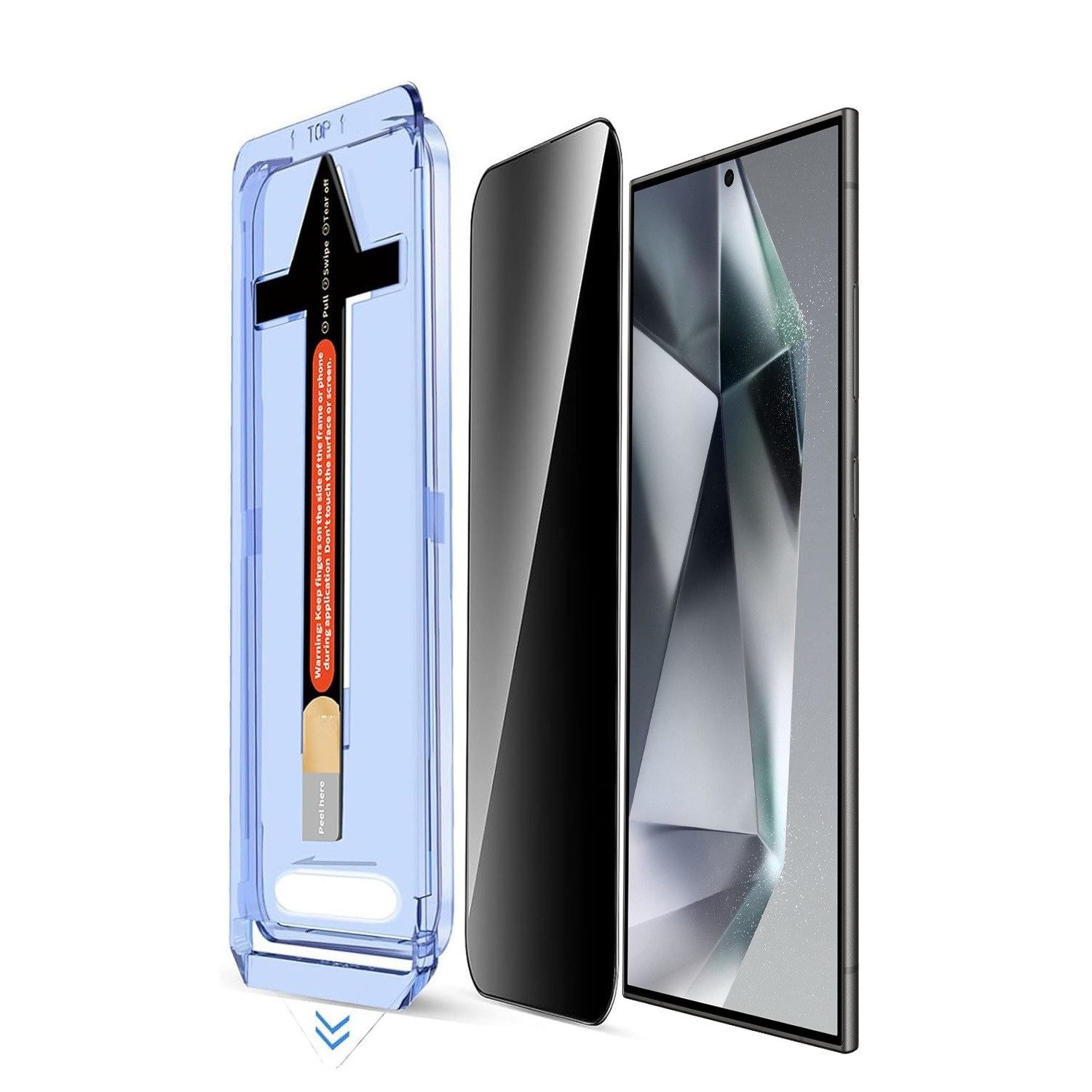 Protectorking Schutzfolie 2x Blickschutz 9H Panzerglas für Samsung Galaxy S24 Ultra PRIVACY, (2-Stück), echtes Tempered 9H Panzerhartglas Privacy ANTI-SPY