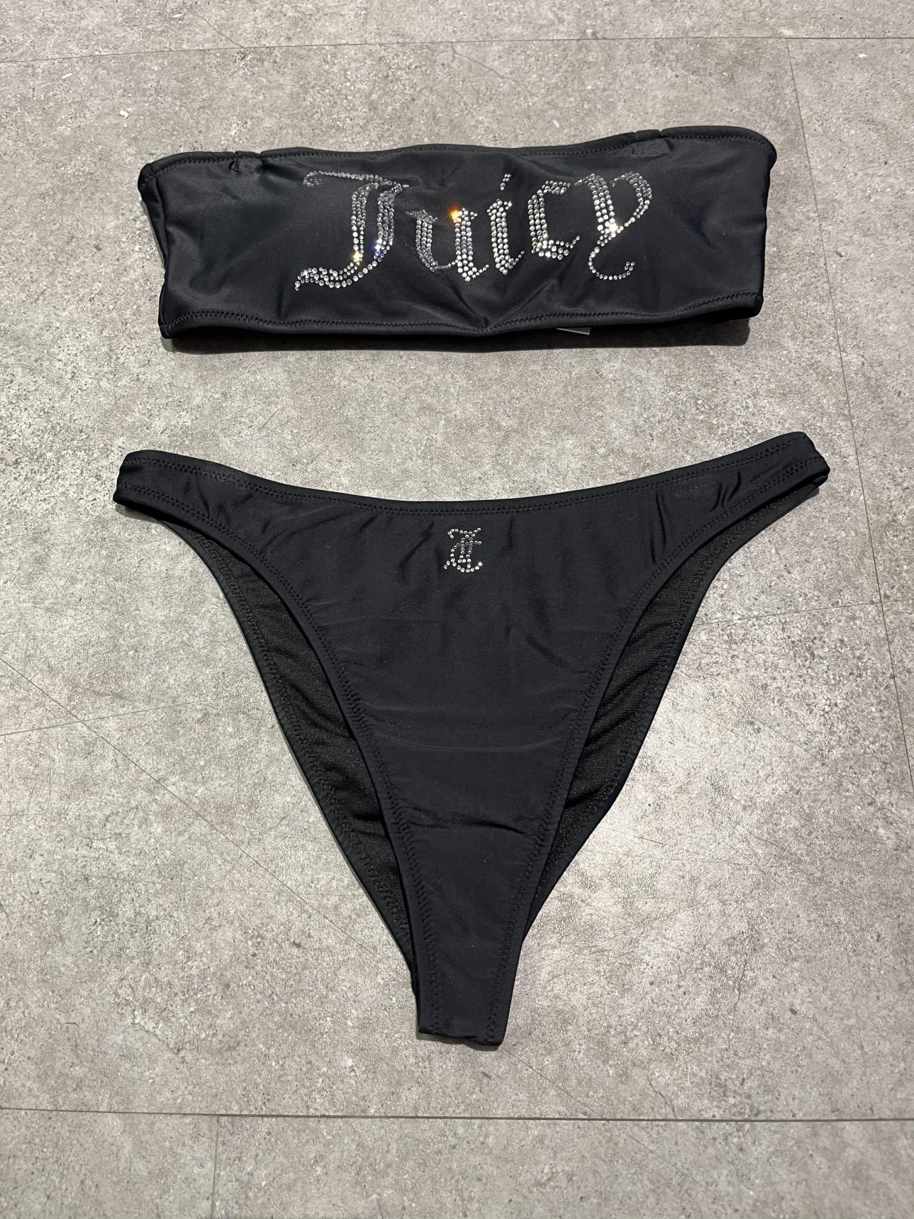 Juicy Couture Bandeau-Bikini Melodie String Bikini with Metal BLACK