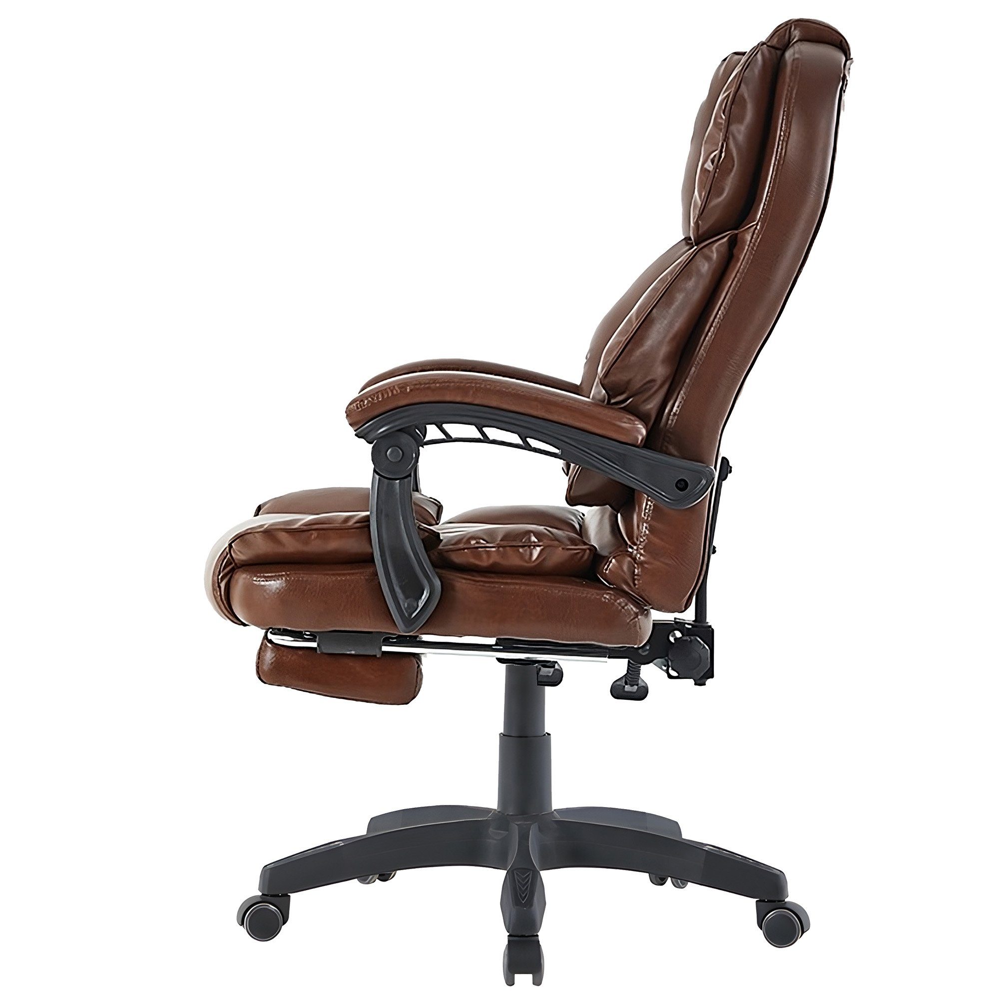 Chefsessel Office mit im (1 TRISENS Polsterung Rafael Dunkelbraun Stück), Home Chair Bürostuhl extra Lederoptik-Design