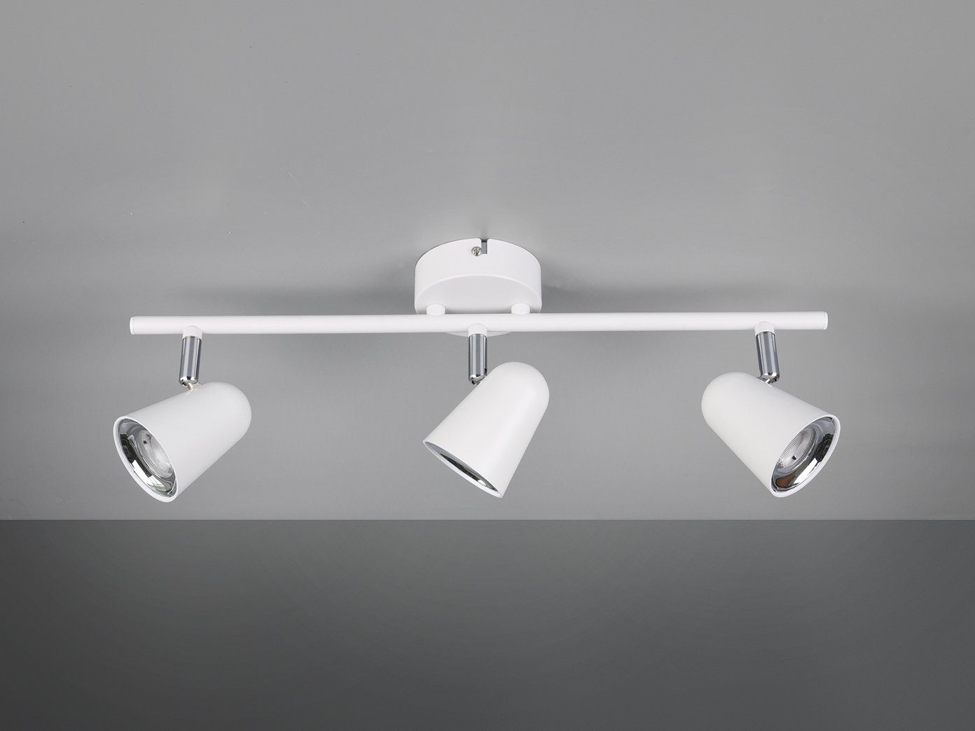 Reality Leuchten LED Deckenstrahler, LED fest integriert, Warmweiß, innen, Deckenleuchte 3 Spots, Treppenhaus & Jugendzimmer, Weiß B: 48cm